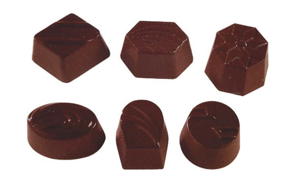 Chokoladeform nr. 323, 6 forskellige, 36 stk.