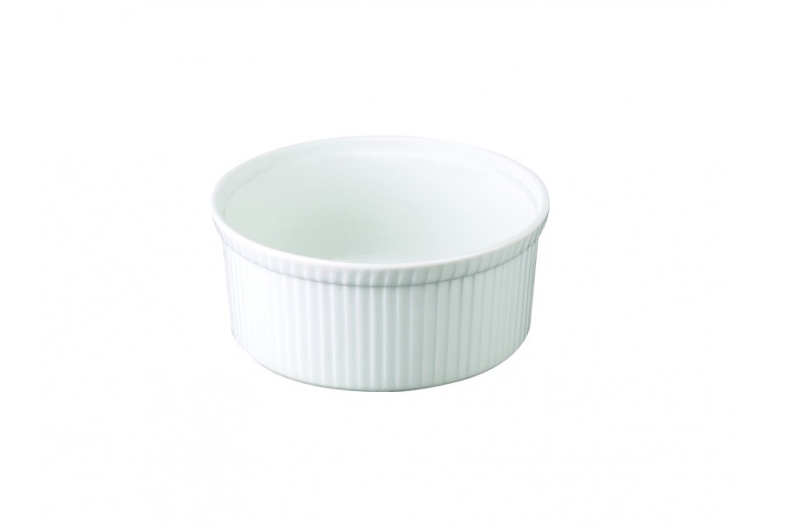 Souffléform lav, Ø 10 cm, hvid porcelæn, Apilco