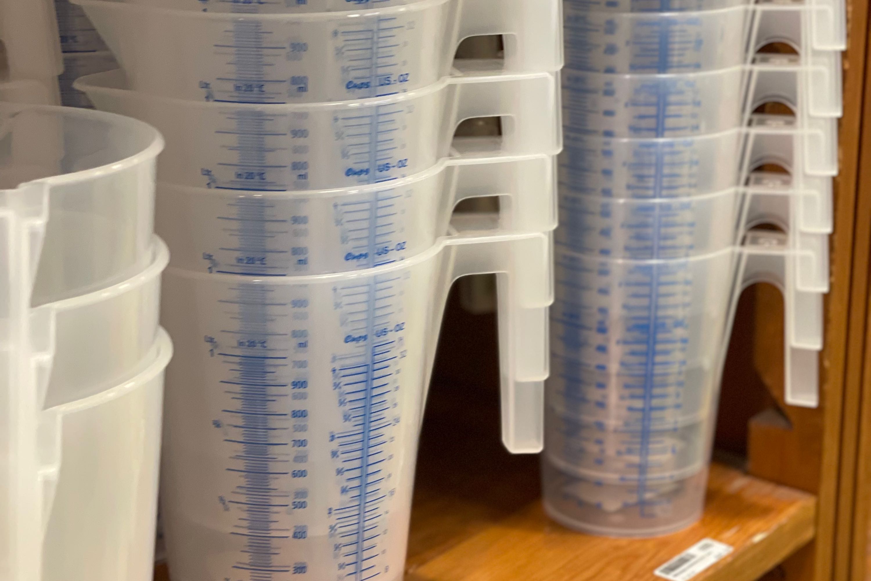 Målebæger, stabelbart, plast