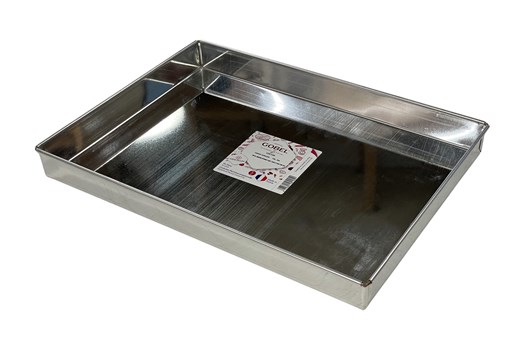 Bageform, rektangulær, lige sider, tinblik, H 4 cm