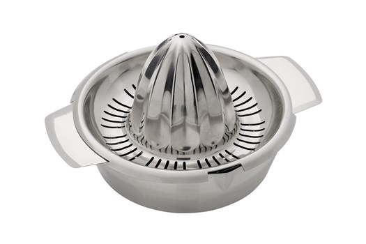 Citruspresse med skål, rustfrit stål