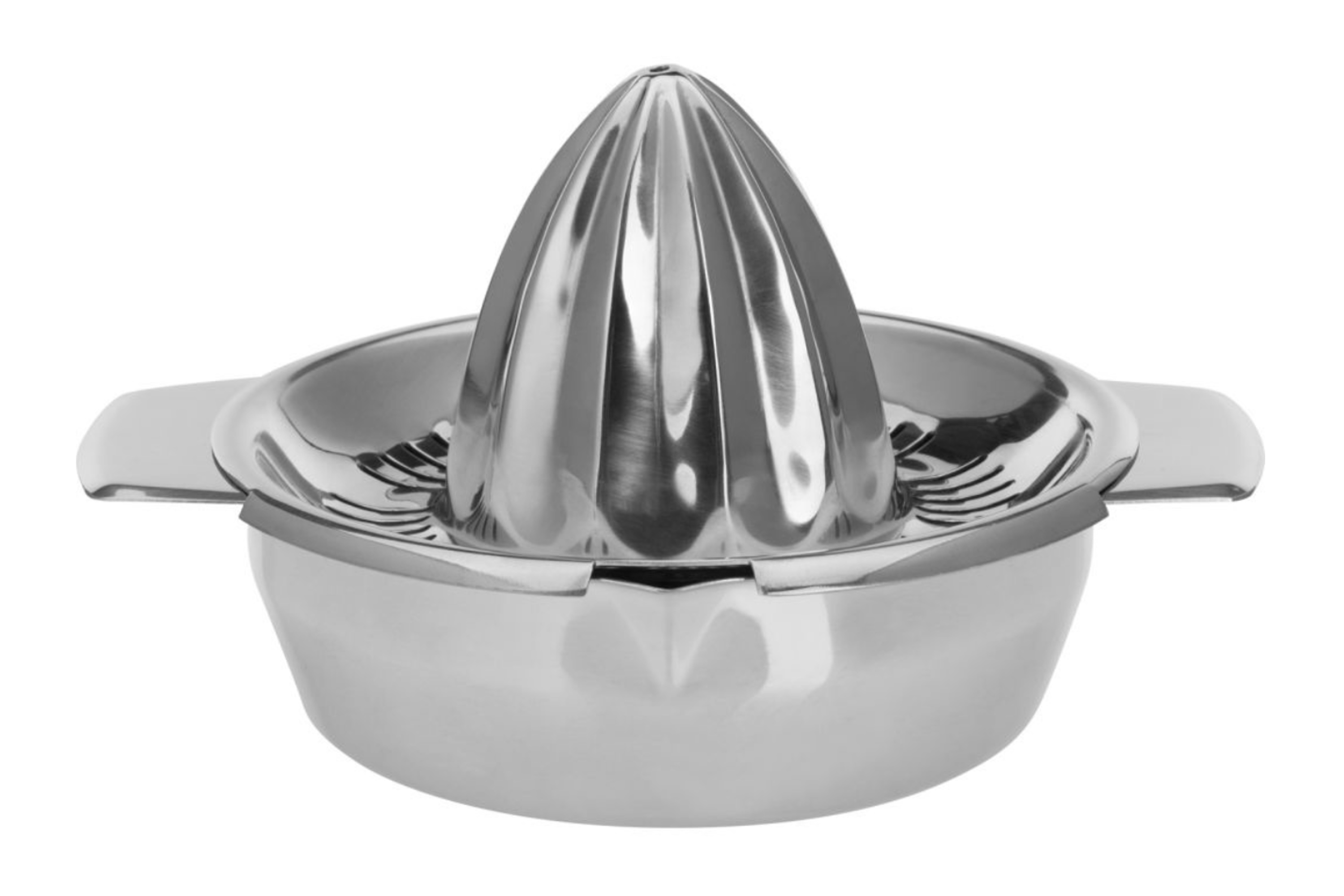 Citruspresse med skål, rustfrit stål