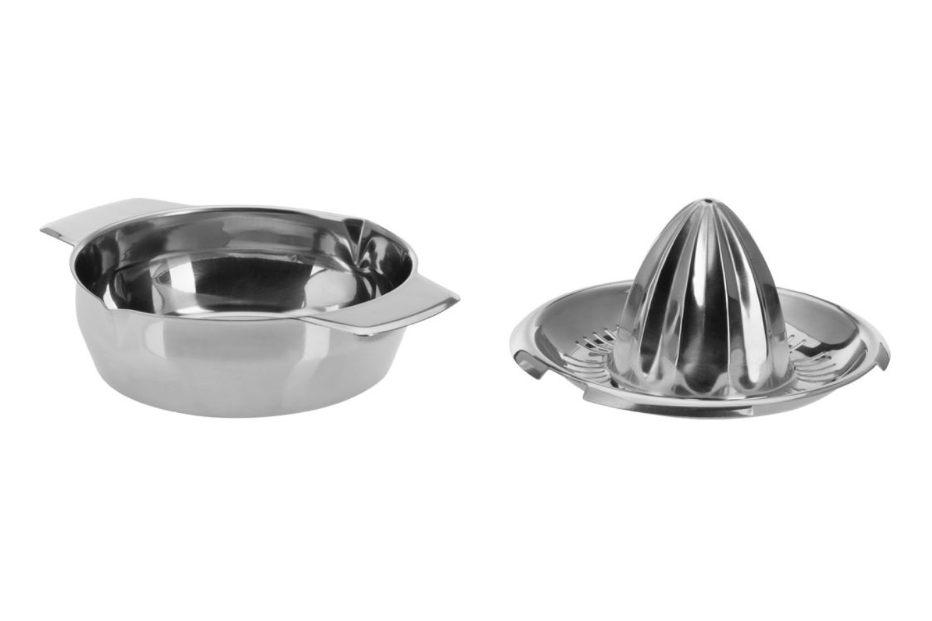 Citruspresse med skål, rustfrit stål