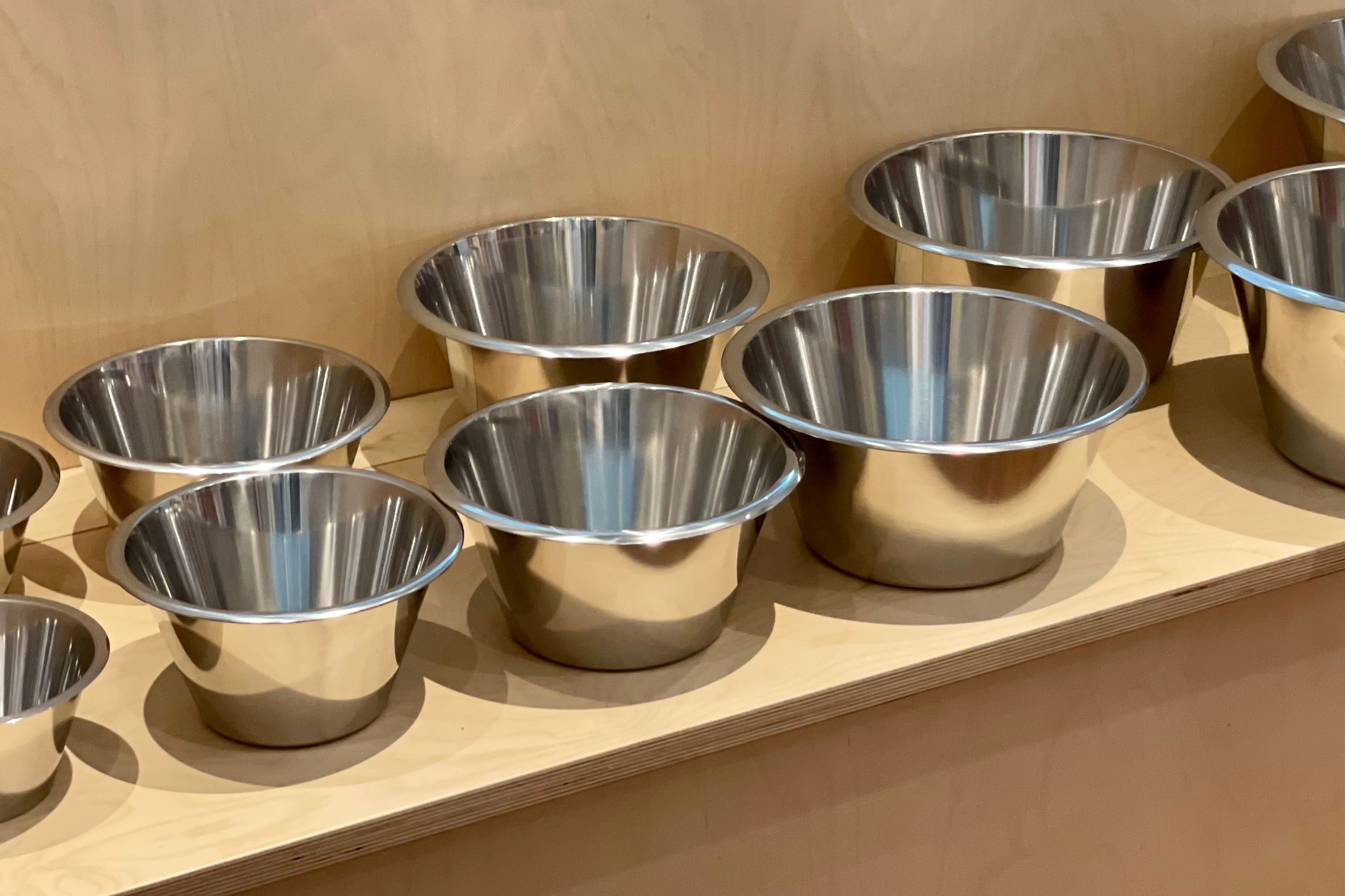 Røreskål, flad bund, rustfrit stål