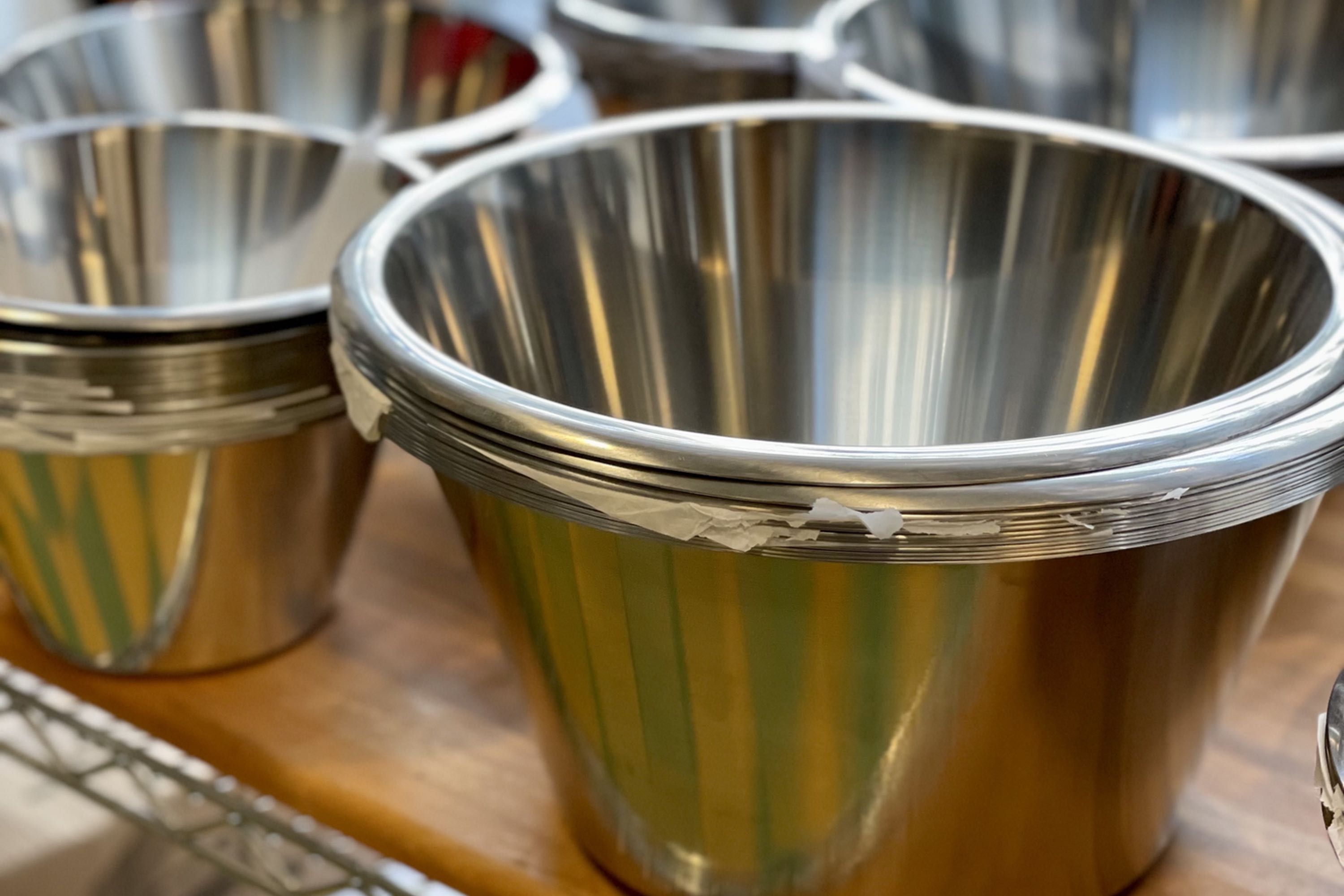 Røreskål, flad bund, rustfrit stål