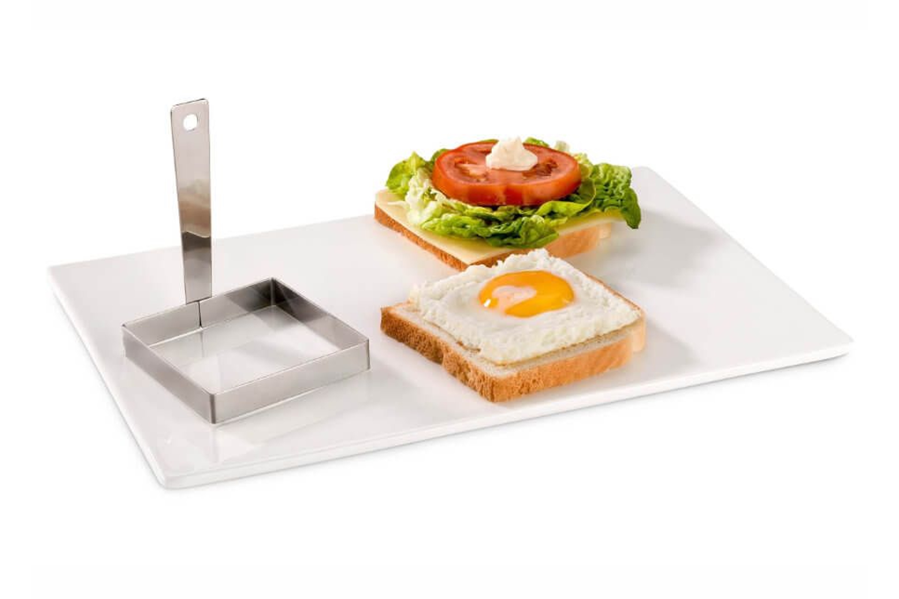 Spejlægform, kvadratisk, rustfrit stål