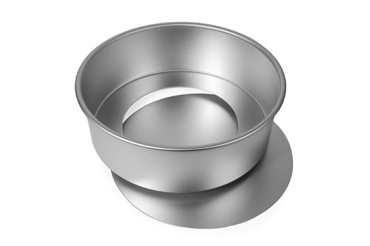 Bageform, rund, løs bund, aluminium, H 11 cm