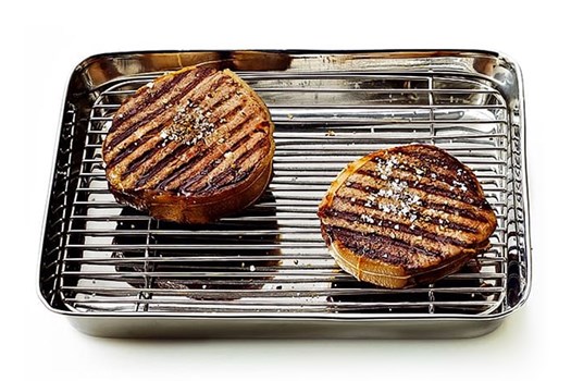 Bakke med rist, rustfrit stål