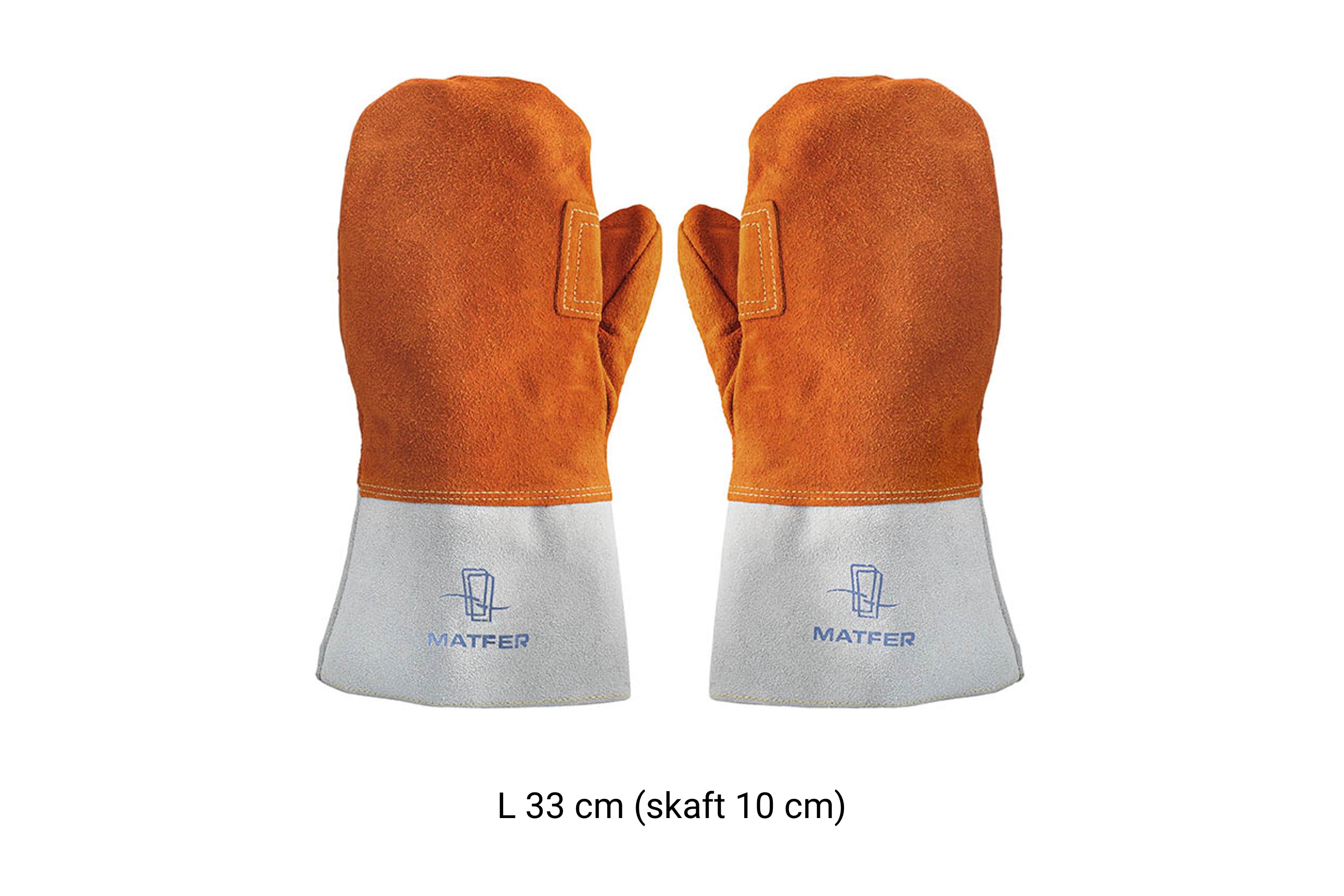 Varmeluffer, 250 °C, orange og grå ruskind