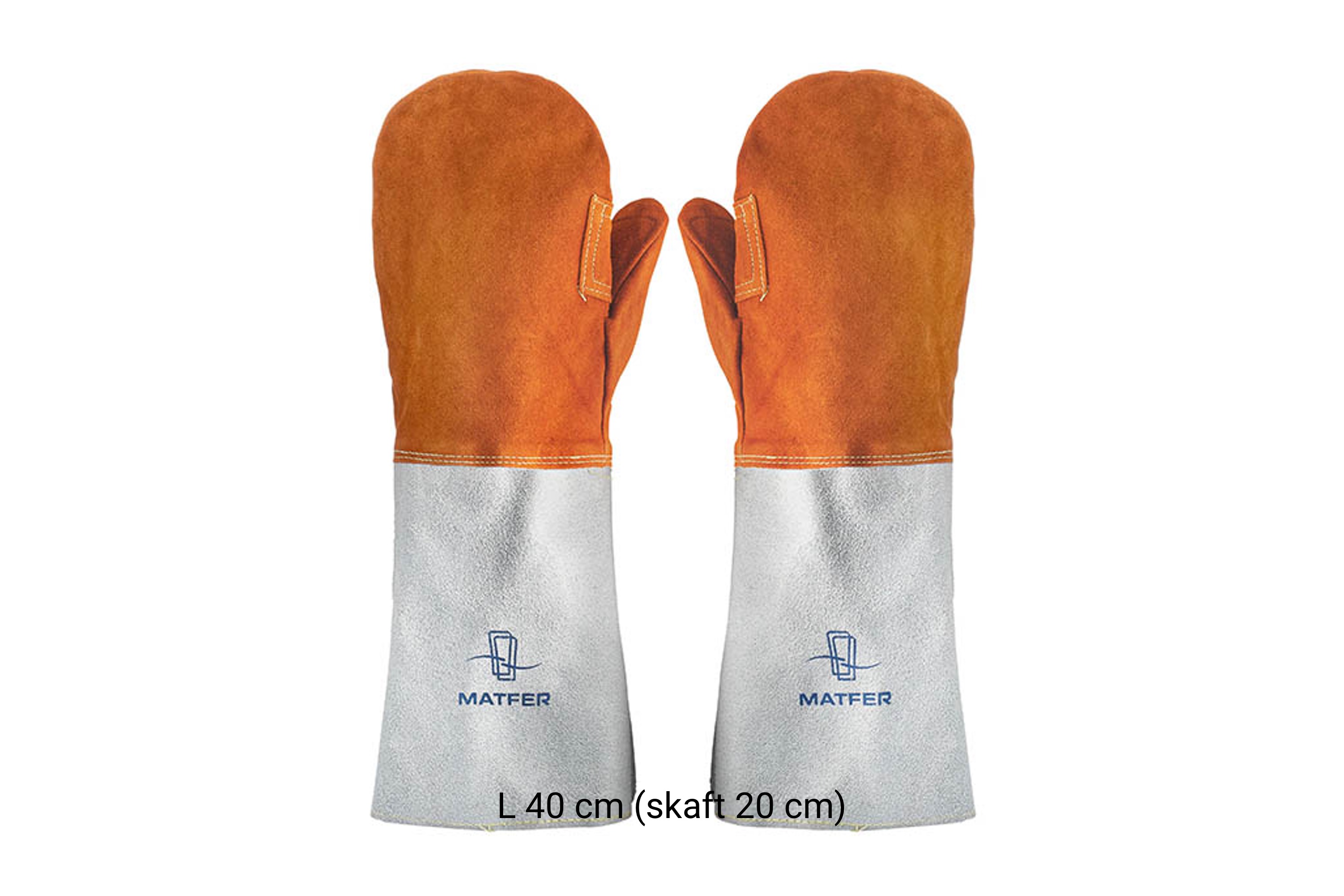 Varmeluffer, 250 °C, orange og grå ruskind