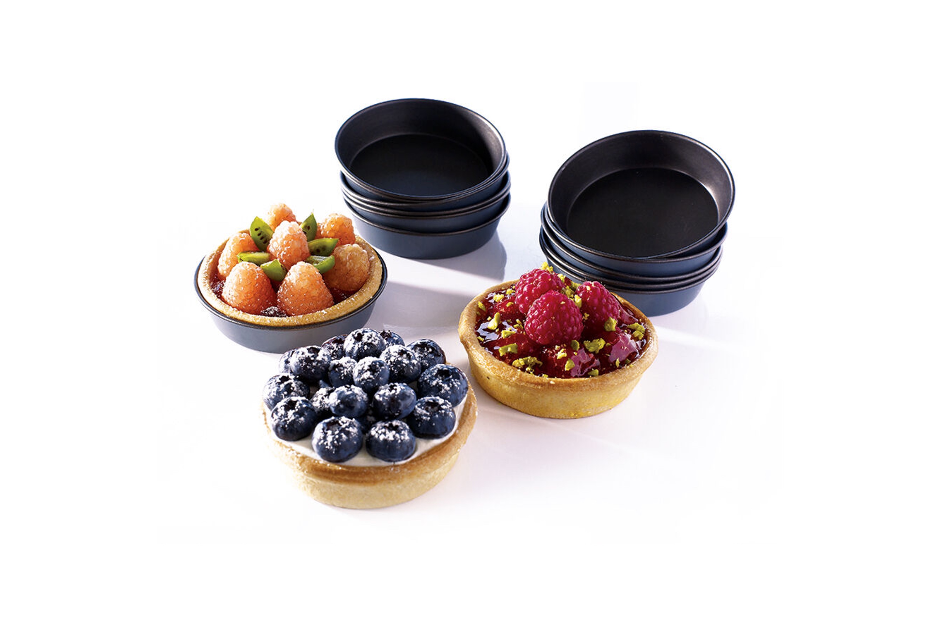 Flanform, rund, jern med belægning