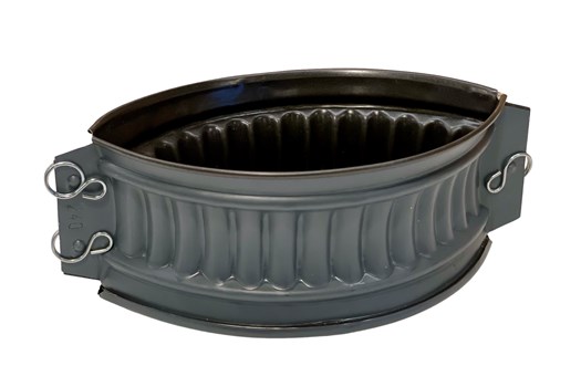 Patéform, oval, blik med belægning