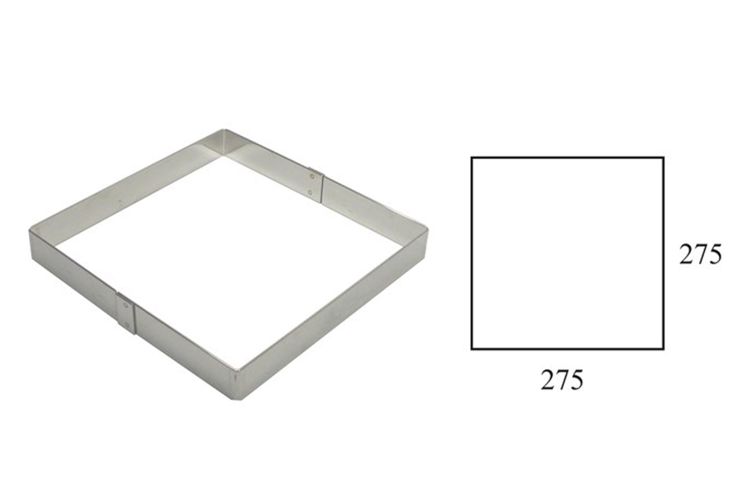 Bageramme, kvadratisk, stål, H 3,5 cm