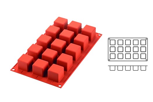Silikoneform, kube, SF105