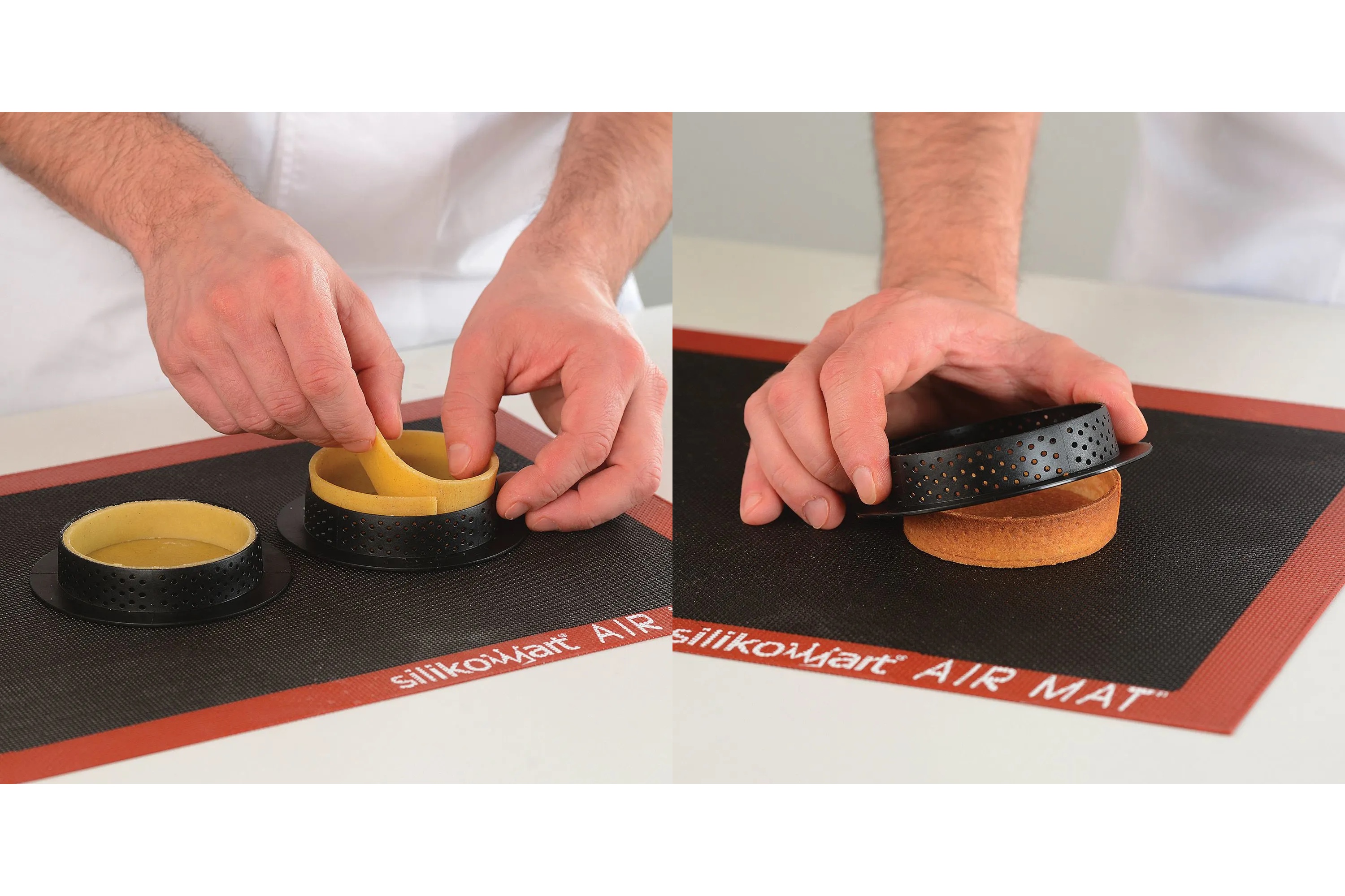 Tærtering, perforeret komposit, 6 stk., inkl. silikoneform, H 2 cm