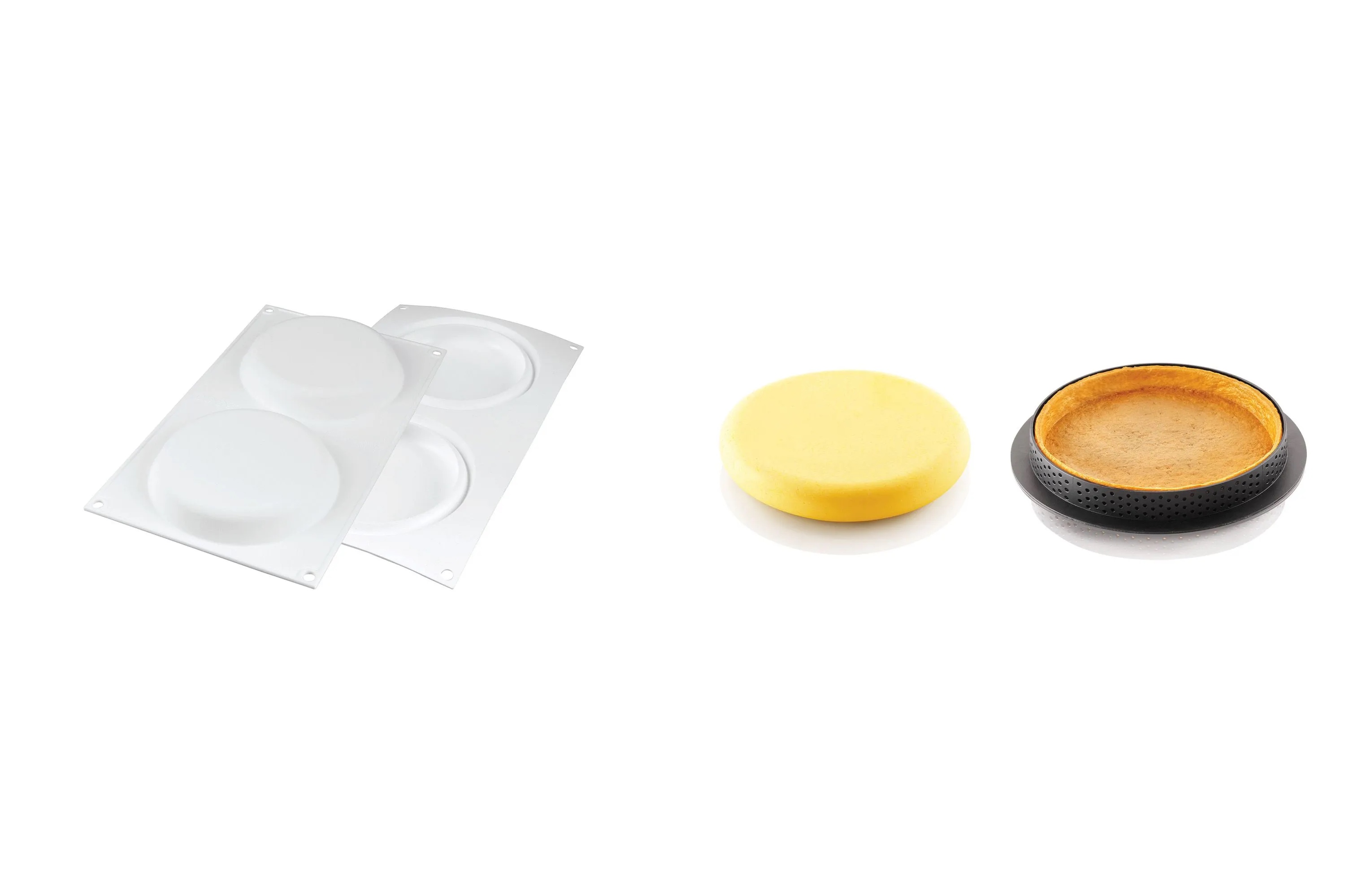 Tærtering, perforeret komposit, 2 stk., inkl. silikoneform, H 2 cm