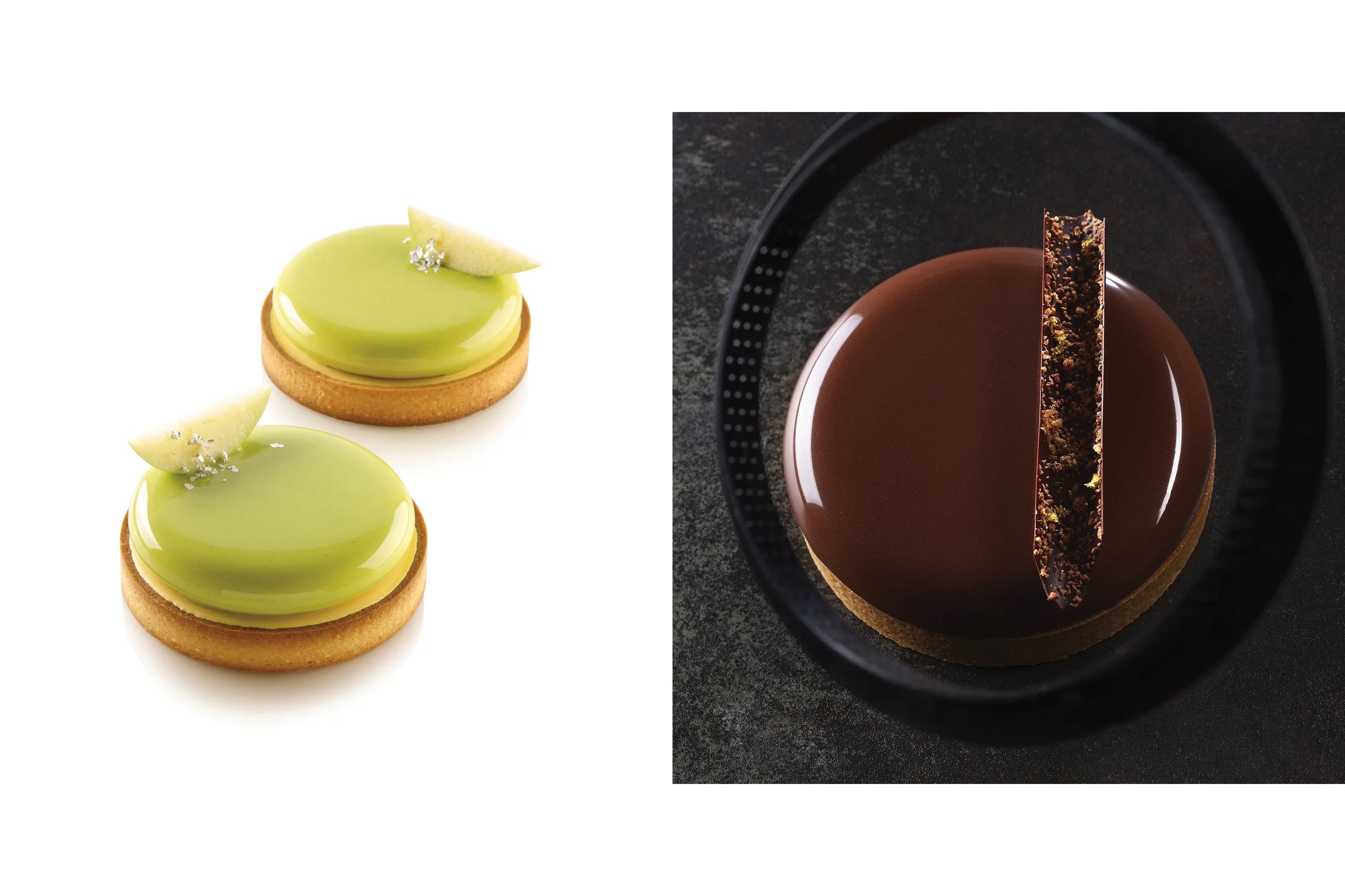 Tærtering, perforeret komposit, 4 stk., inkl. silikoneforme, H 2 cm