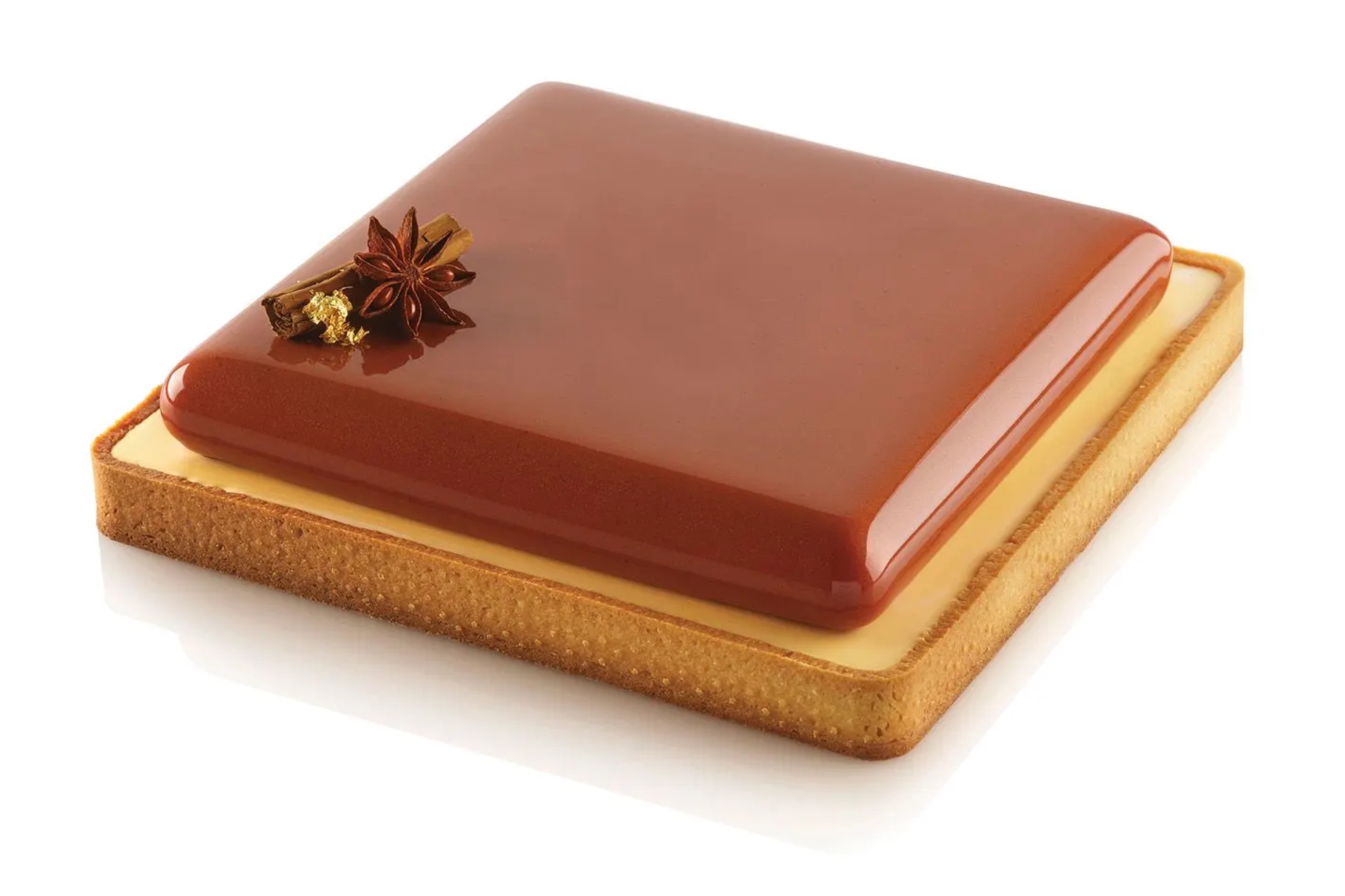 Tærtering, kvadratisk, perforeret komposit, inkl. silikoneform, H 2 cm