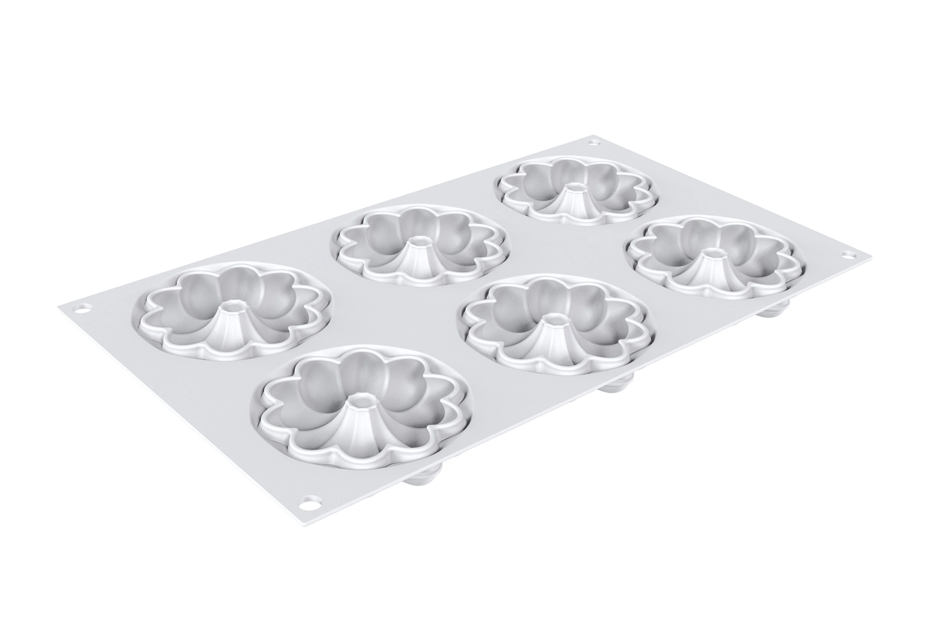 Tærtering, perforeret komposit, Bloom, 6 stk., inkl. silikoneform, H 2 cm