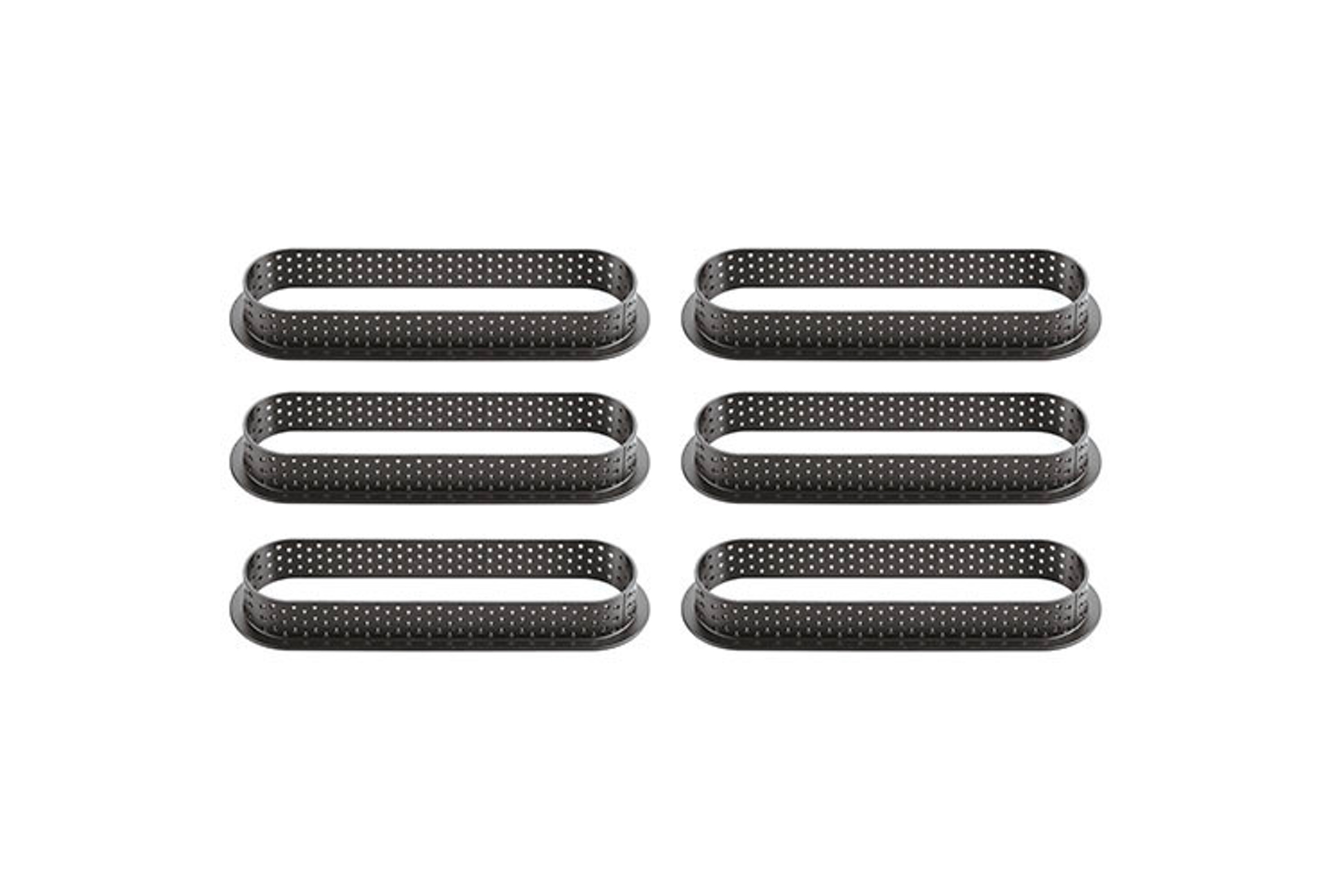 Tærtering, rektangulær, perforeret komposit, 6 stk.