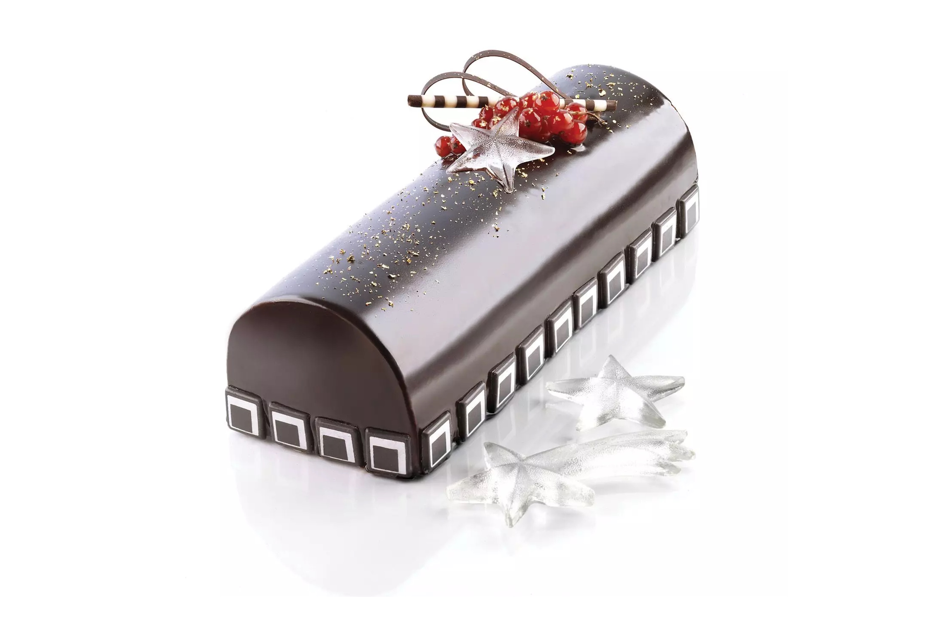 Silikoneform, tagrendeform til reliefmåtte, Bûche