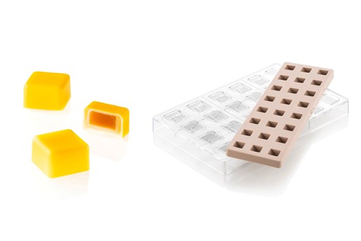 Chokoladeform m. silikoneindlæg, kvadrat, Kit Quadro 01