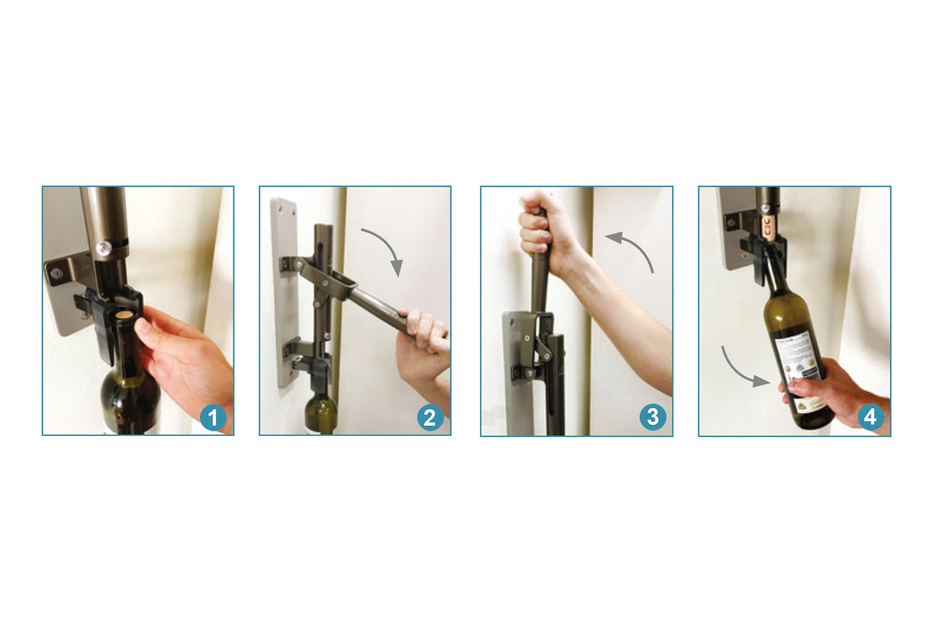 Proptrækker, vægmodel, sort