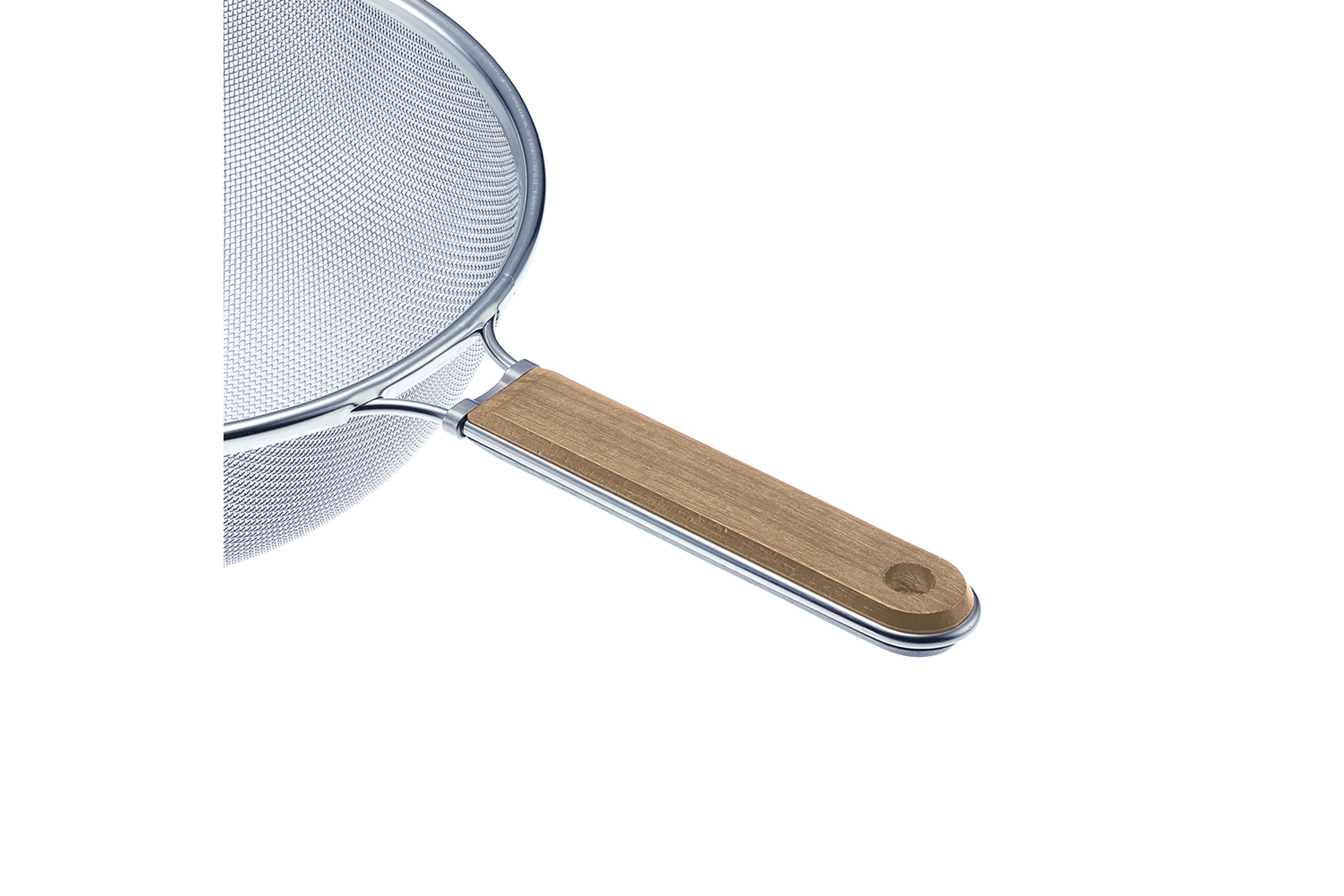 Sigte med træhåndtag, professionel, rustfrit stål