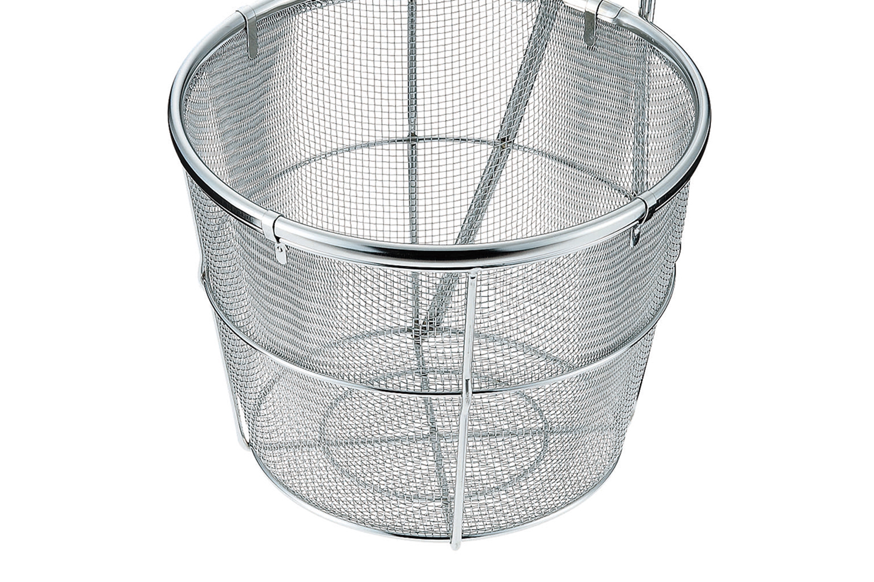 Nudelsigte med stålhåndtag, flad bund, rustfrit stål