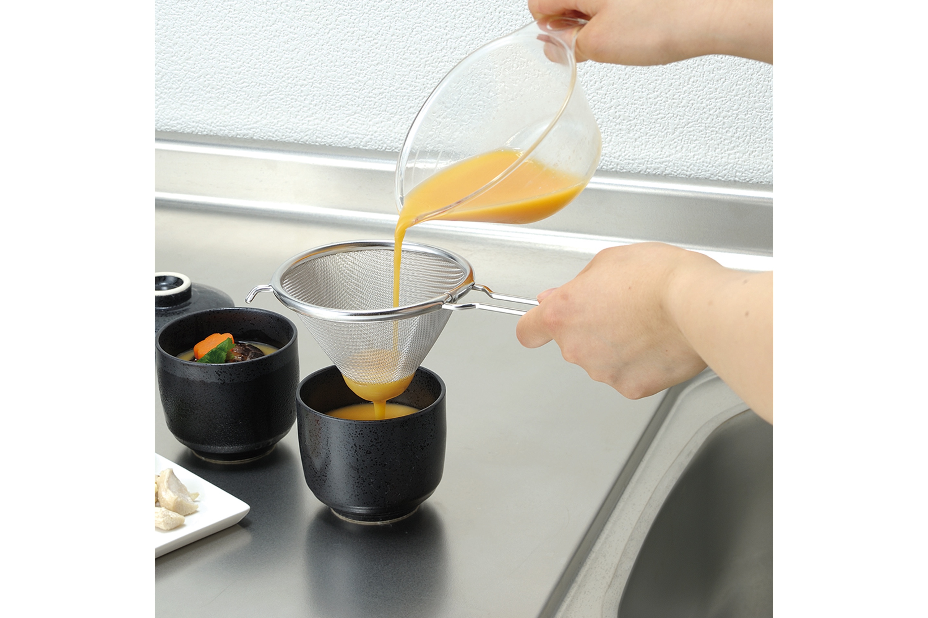 Spidssigte, lille, Egg Strainer, rustfrit stål