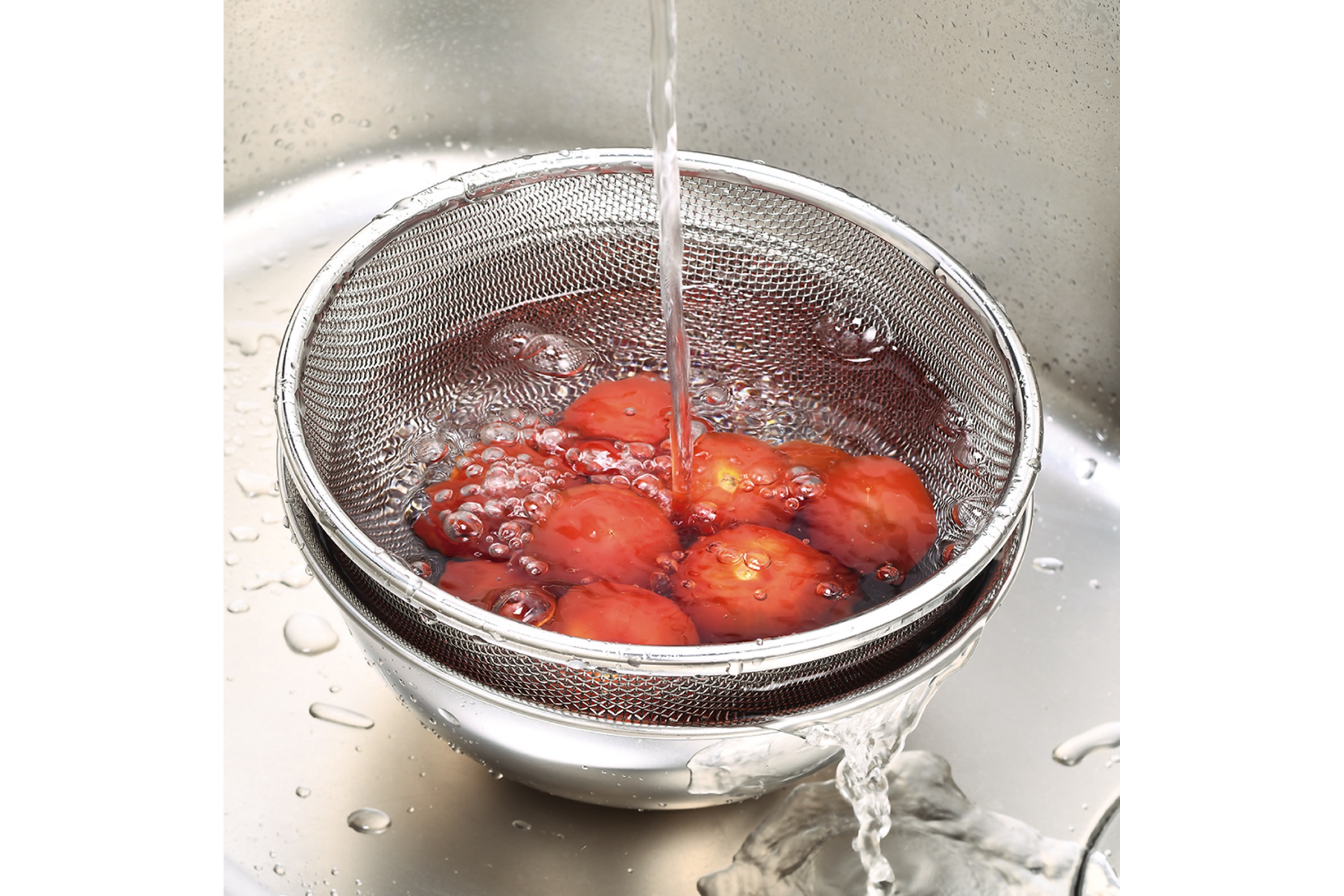 Dørslag med net, kraftigt, rustfrit stål