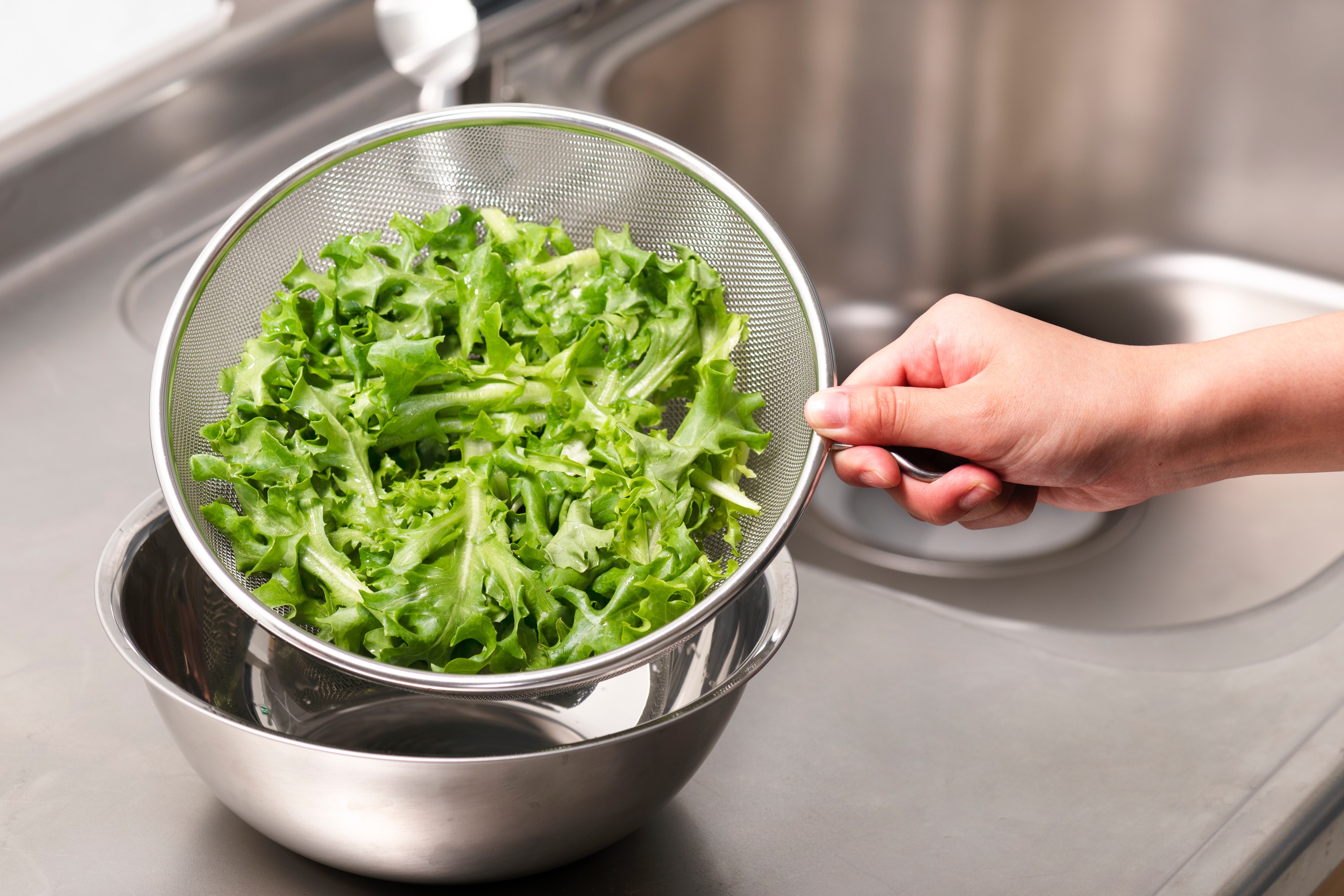 Dørslag med ring, kraftigt net, rustfrit stål