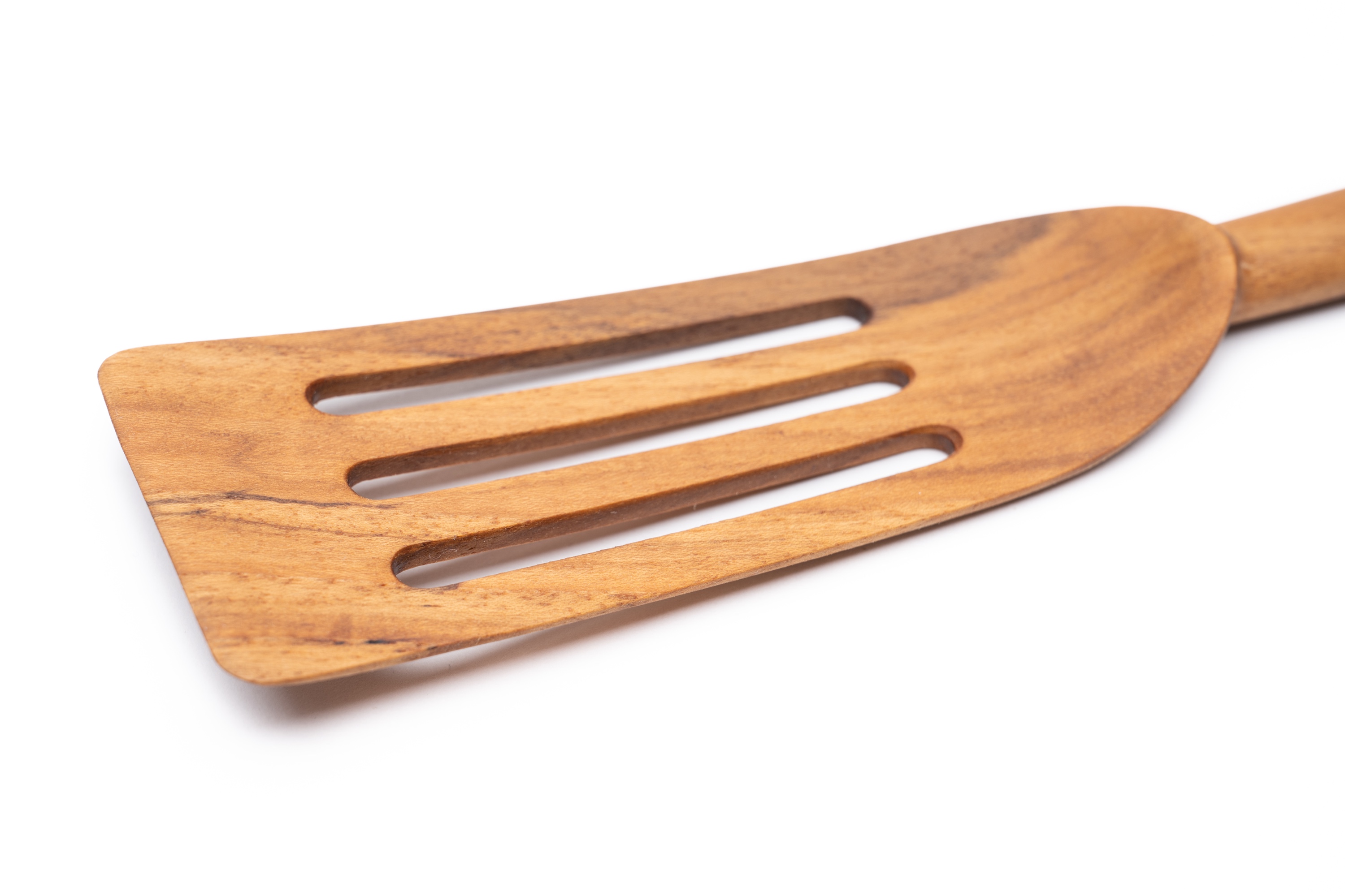 Spatel, smal med huller, teak