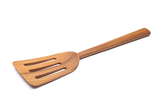 Spatel, bred med huller, teak