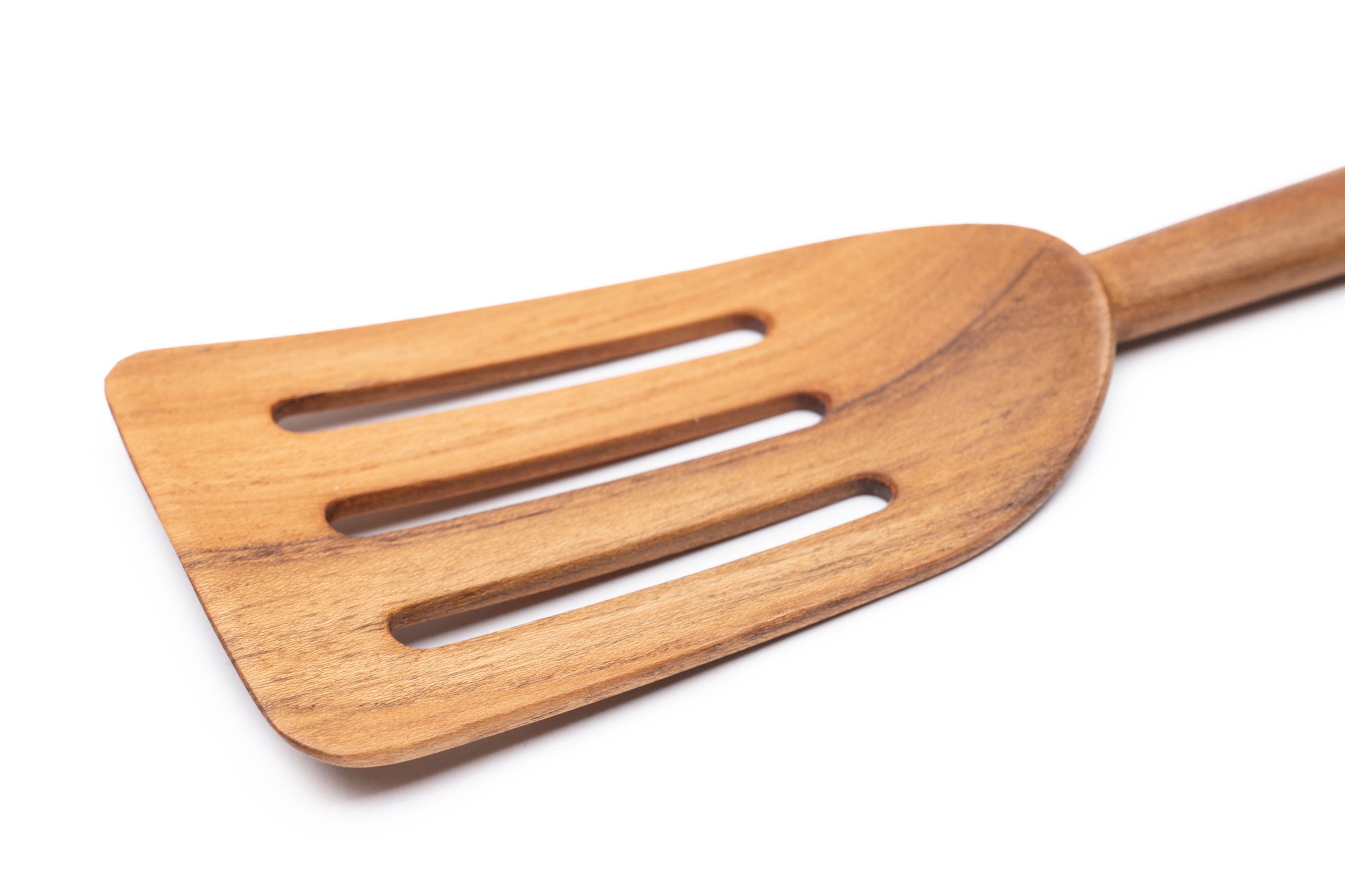 Spatel, bred med huller, teak