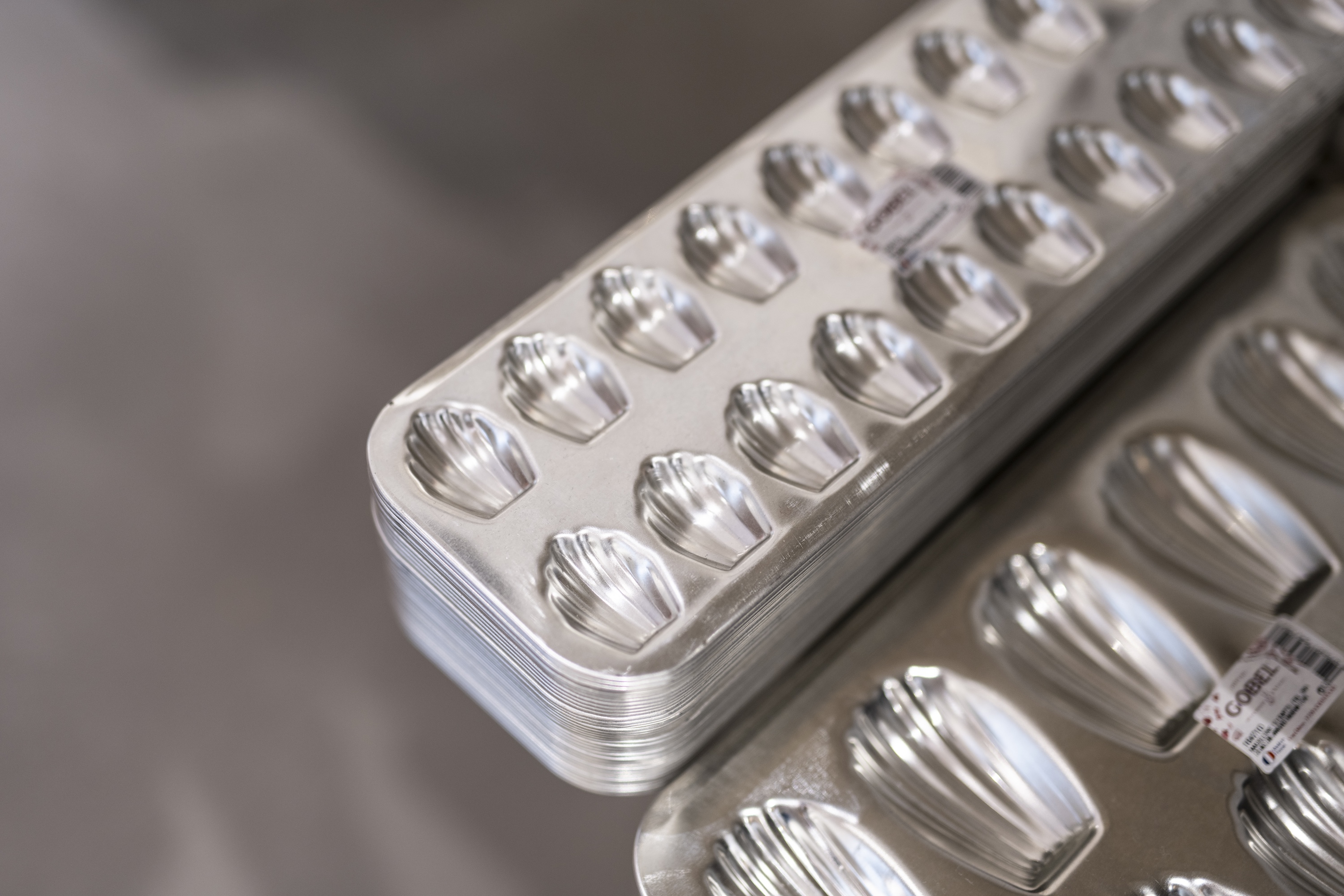 Bageplade til madeleines, 20 stk., tinblik