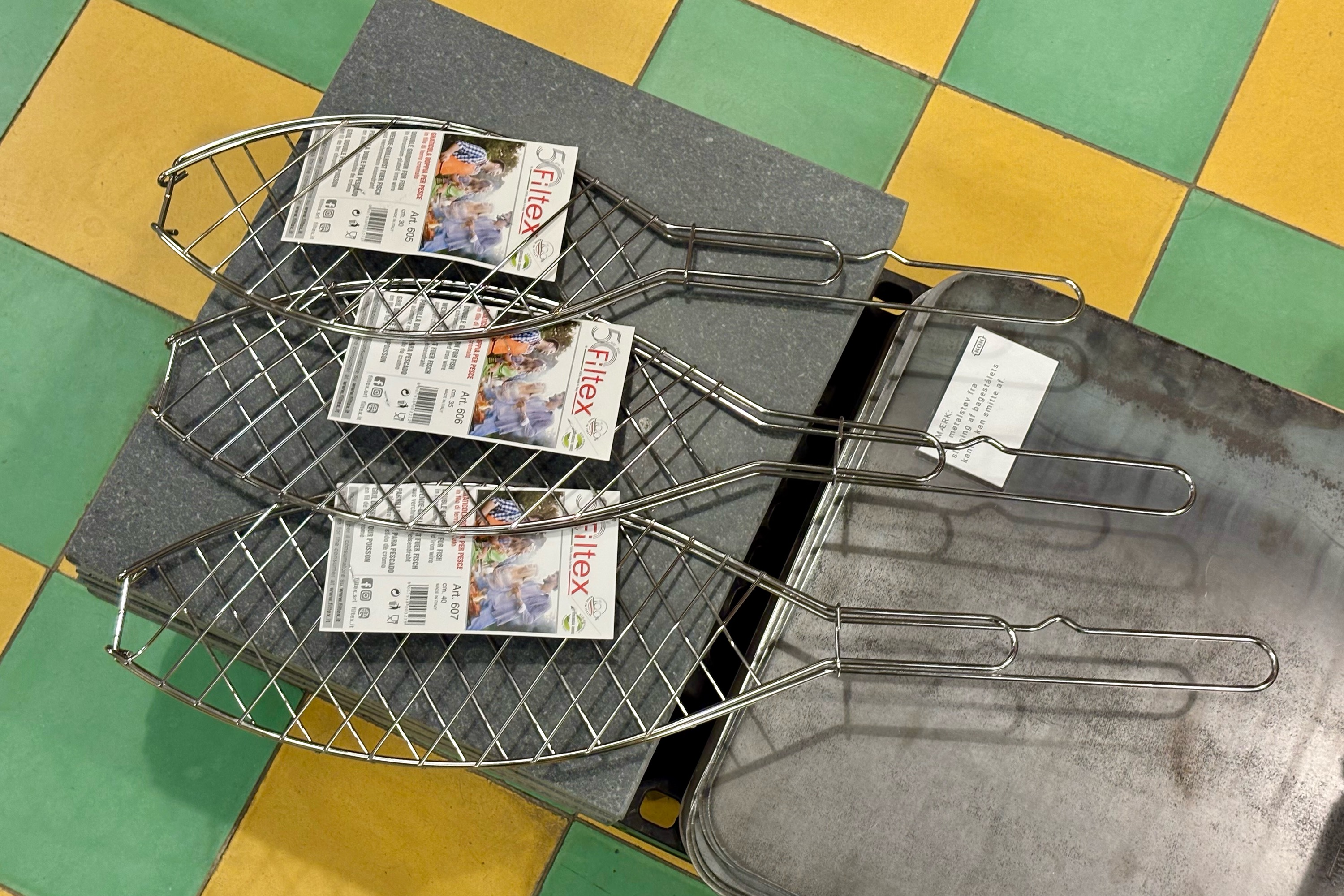 Grillrist til fisk, forkromet jern