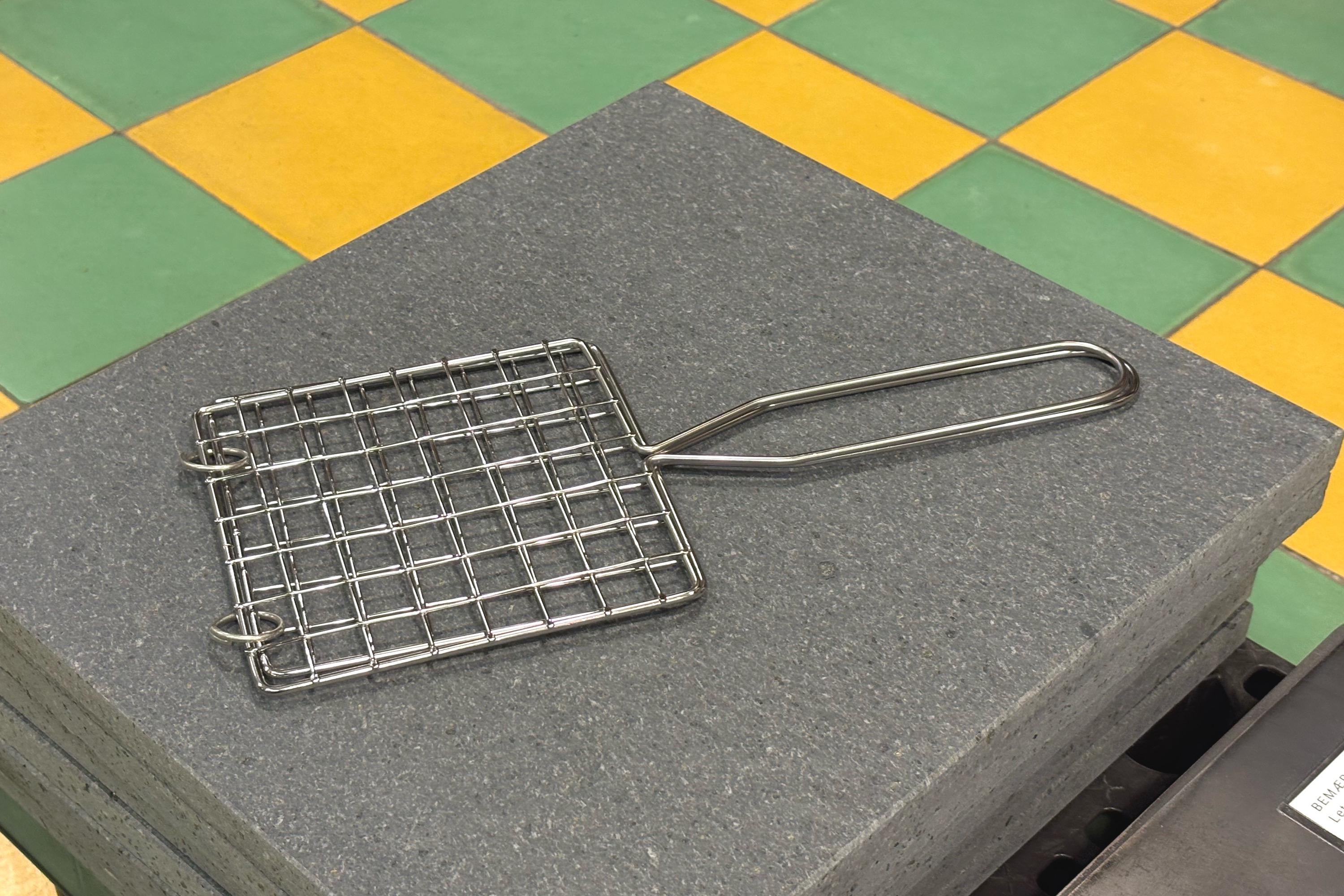 Grillrist til cowboytoast, forkromet jern, 15x15 cm