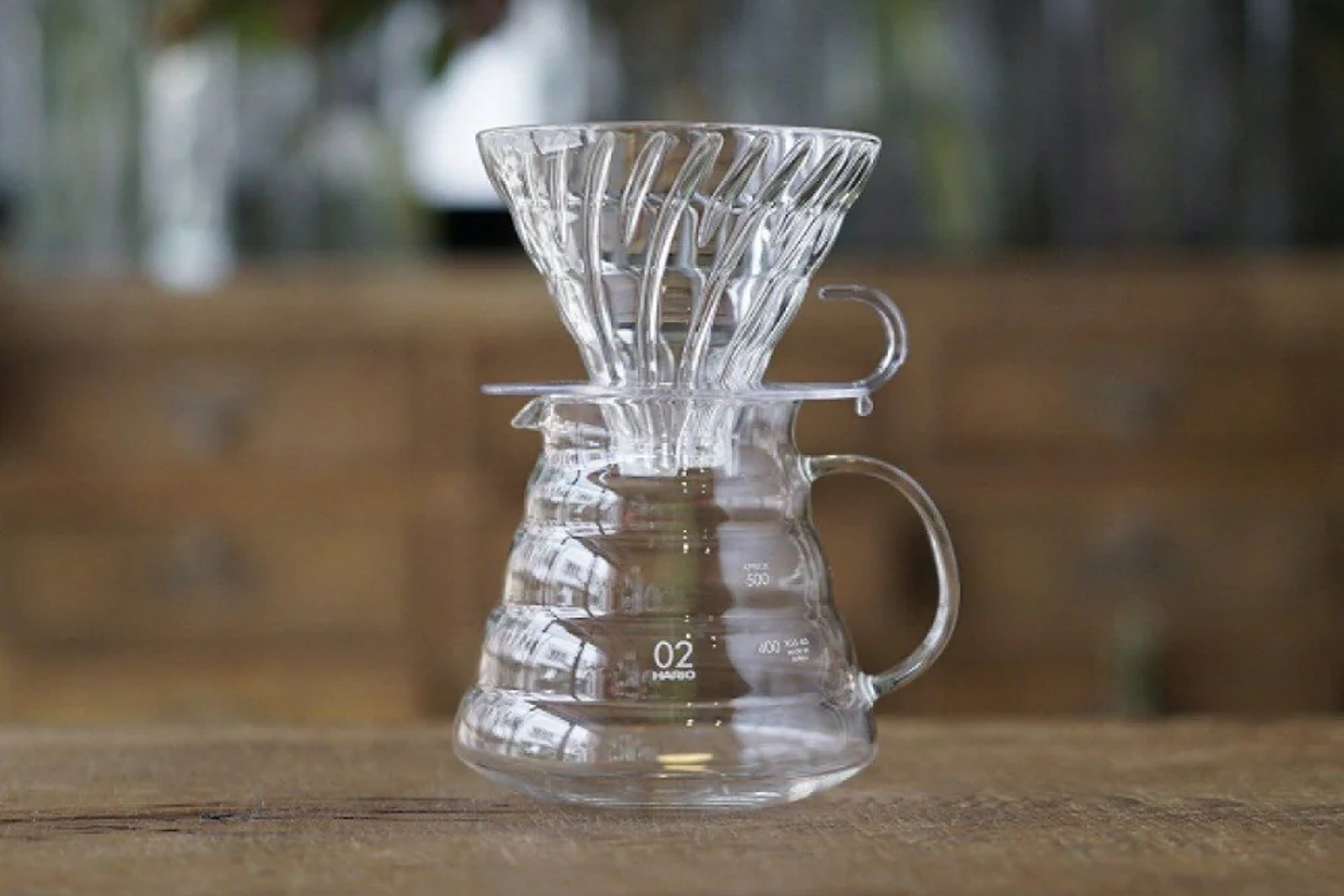 Kaffetragt, klar plast, V60