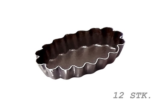 Bageform, petit four, oval, kruset, 12 stk.