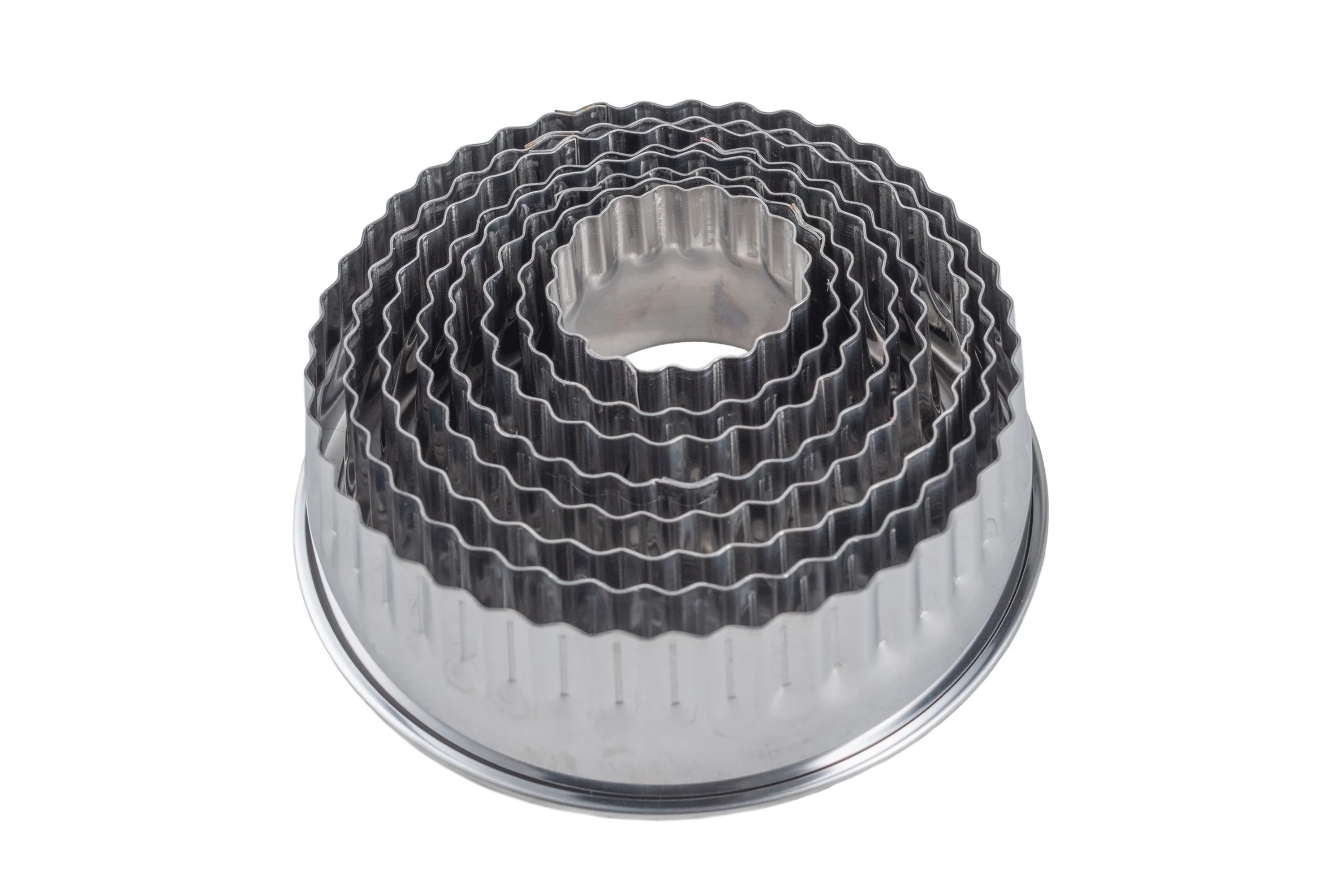 Udstikkersæt, rund, kruset, stål, 8 stk.