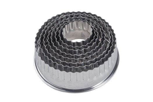 Udstikkersæt, rund, kruset, stål, 8 stk.