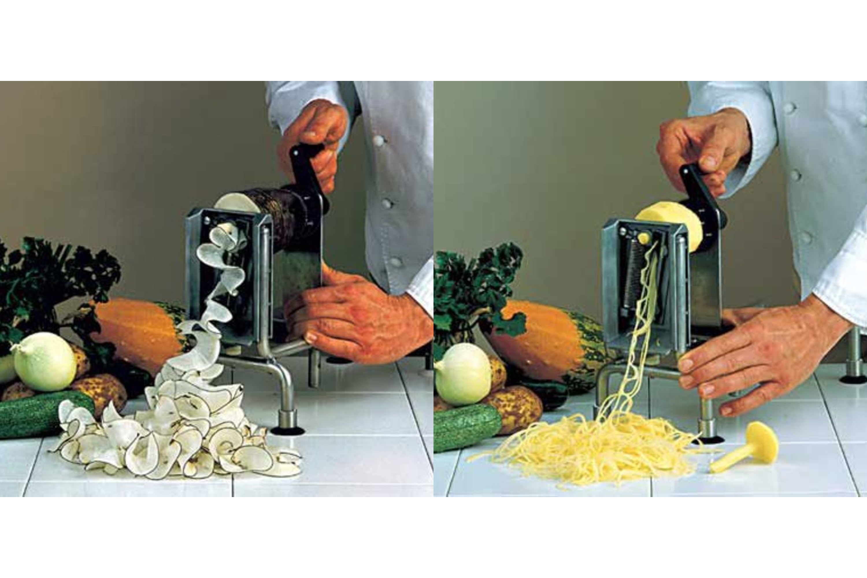 Grøntsagsstrimler og spiralskærer, pro, Bron Coucke Le Rouet