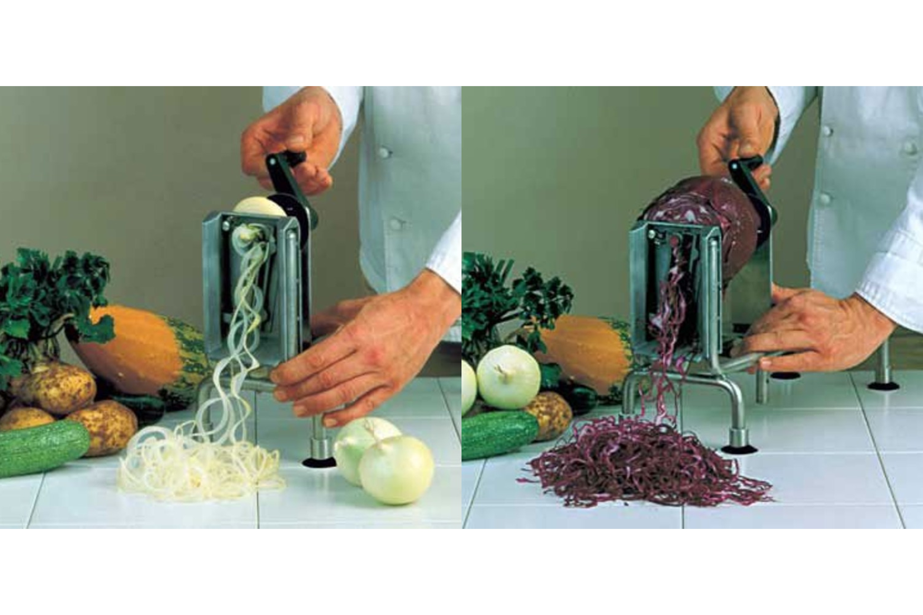 Grøntsagsstrimler og spiralskærer, pro, Bron Coucke Le Rouet