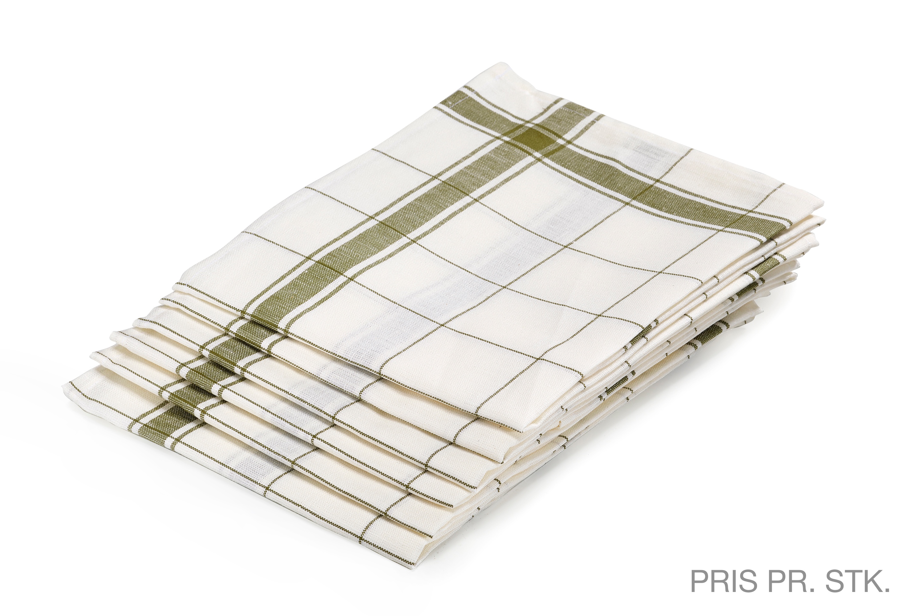 Viskestykke, Parma, hvid/grøn, hør (1 stk.)