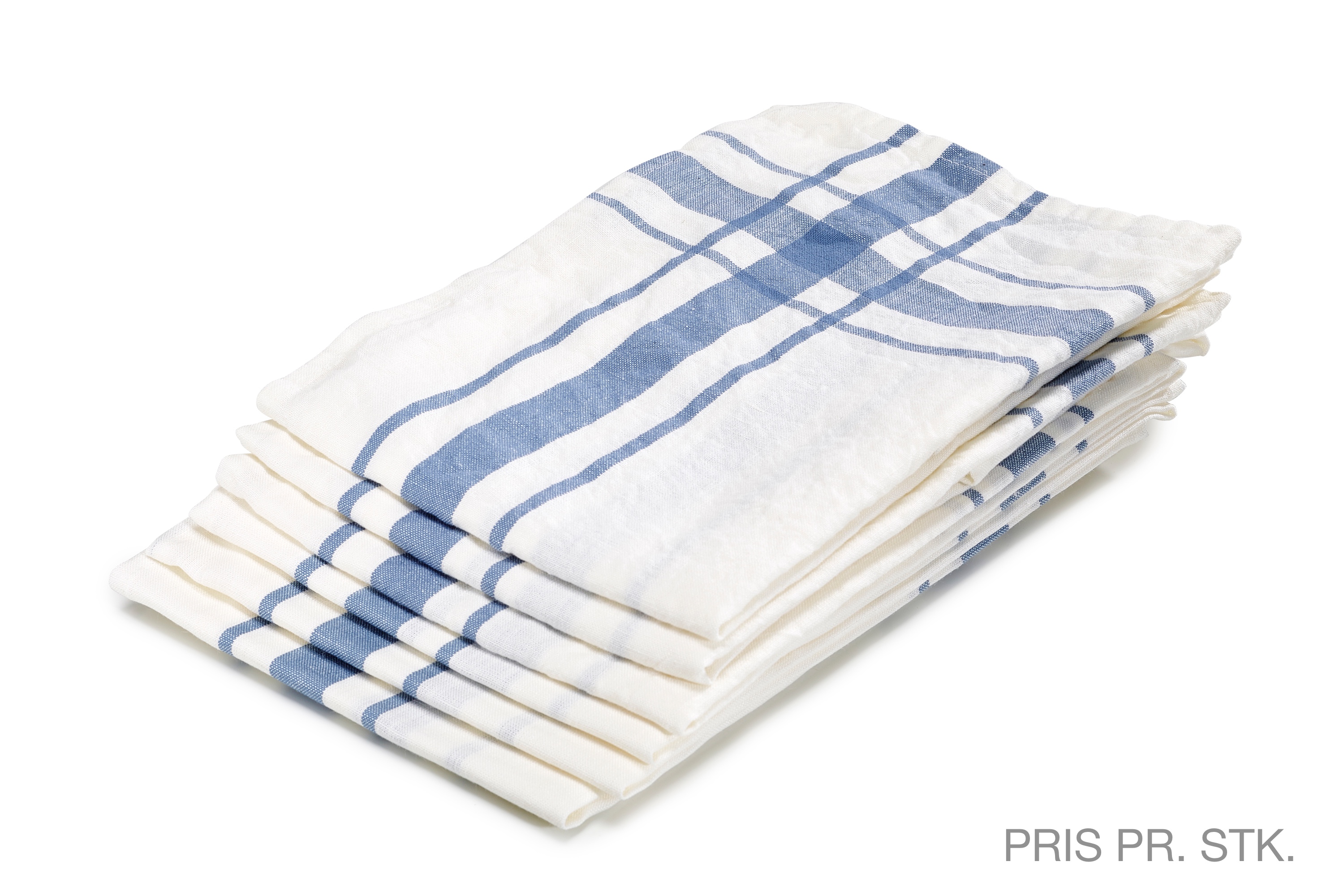 Viskestykke, Camaret, hvid/blå, hør (1 stk.)