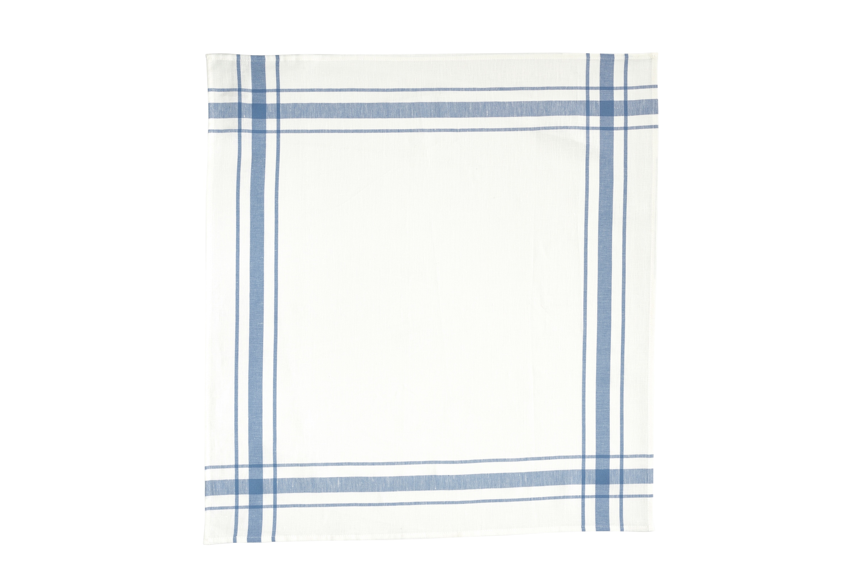 Viskestykke, Camaret, hvid/blå, hør (1 stk.)