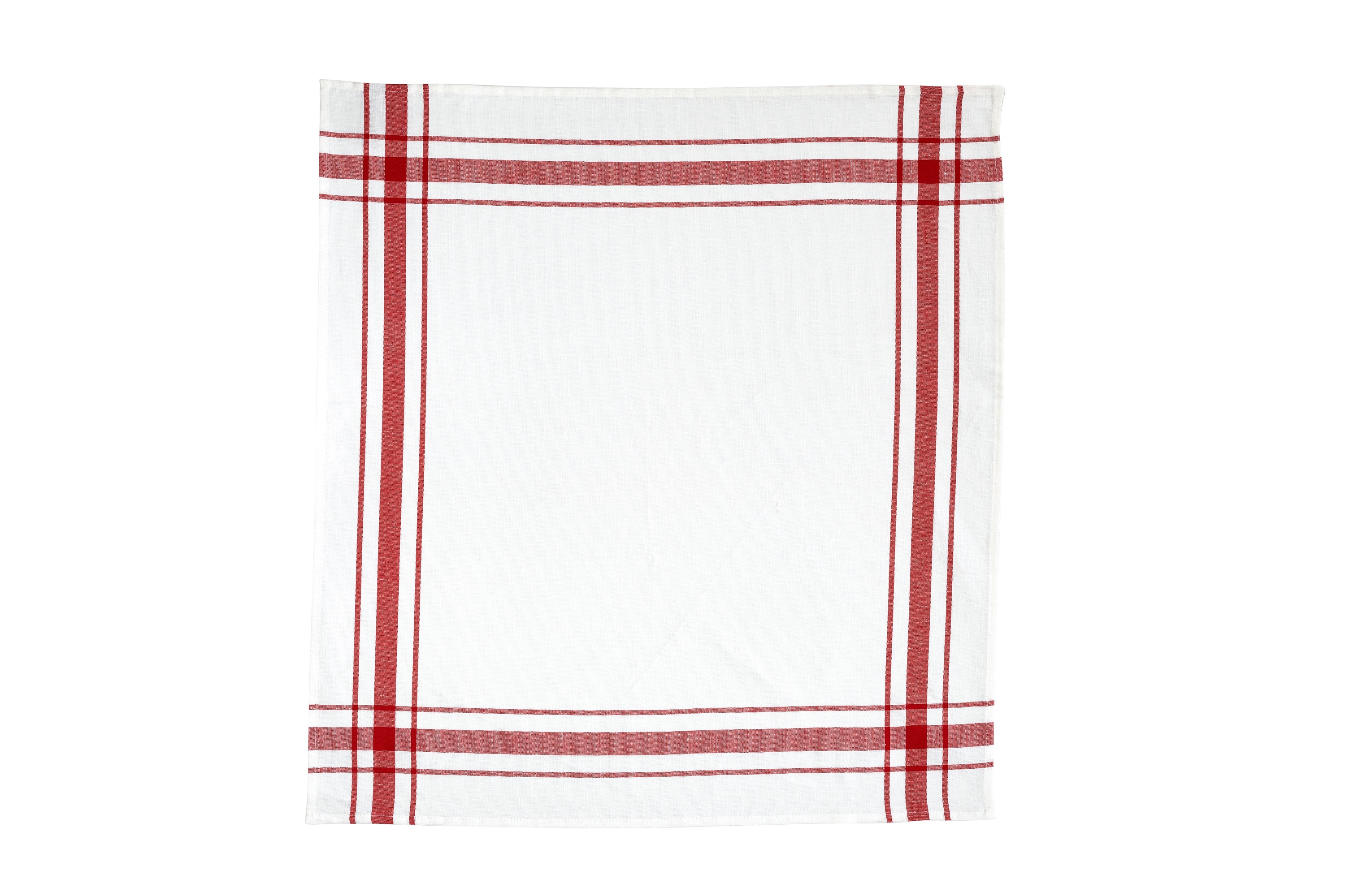 Viskestykke, Camaret, hvid/rød, hør (1 stk.)