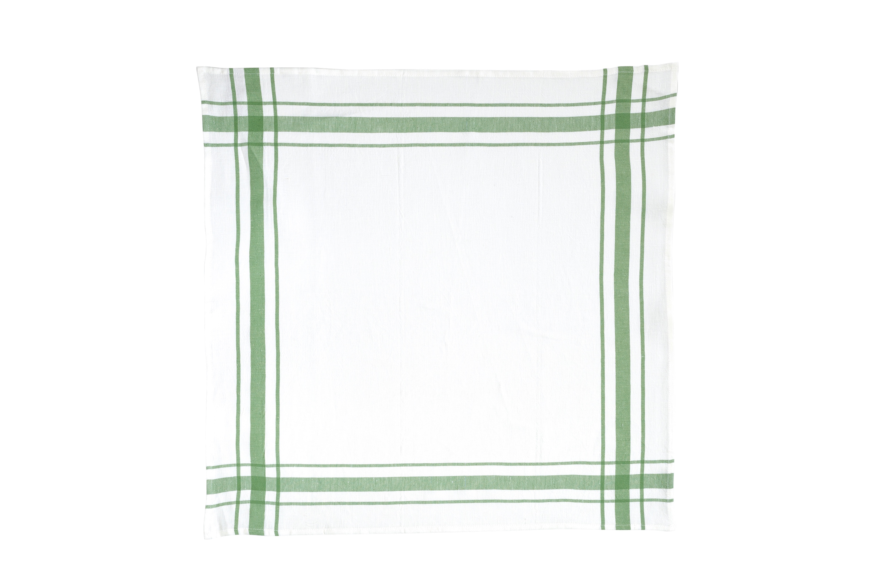 Viskestykke, Camaret, hvid/grøn, hør (1 stk.)