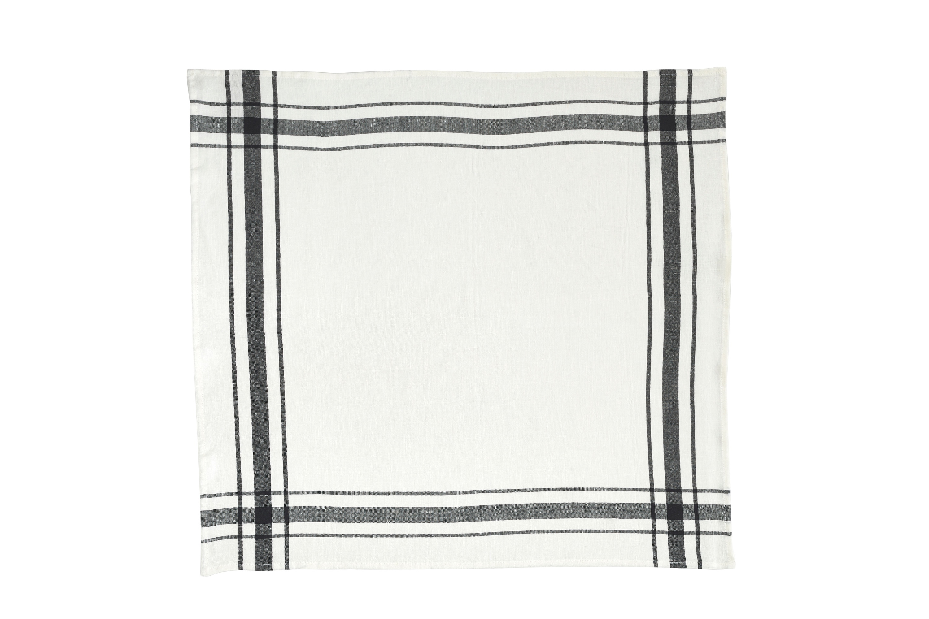 Viskestykke, Camaret, hvid/sort, hør (1 stk.)